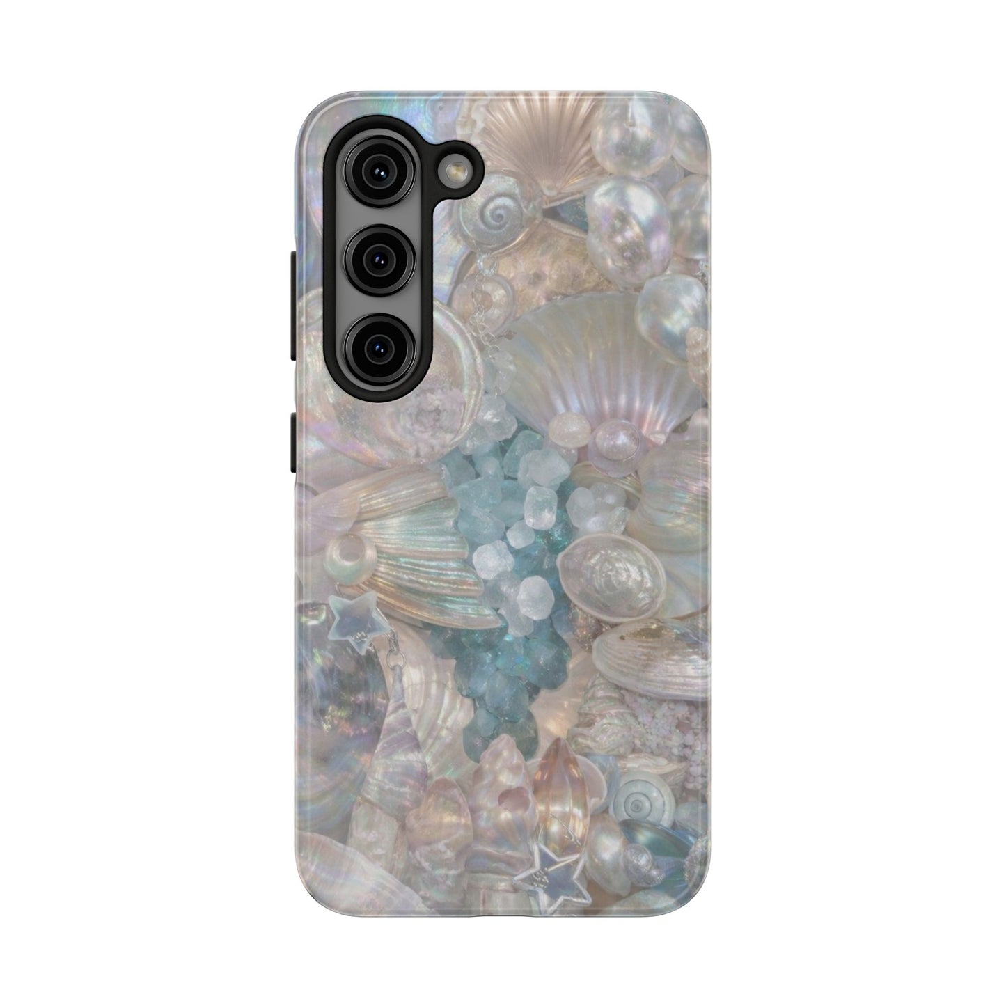 Aquamarine and Shells - Protective Phone Case