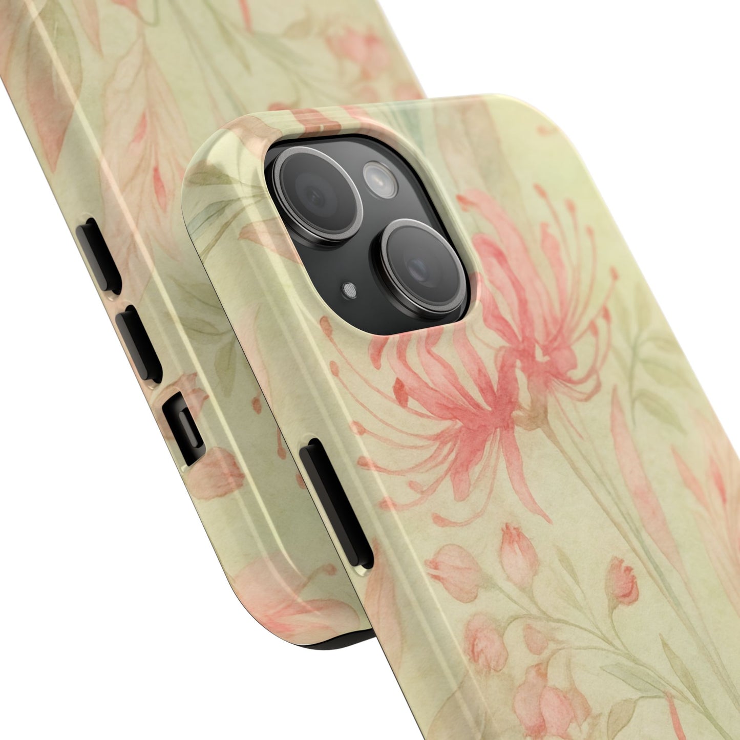Pink Mint Floral - Protective Phone Case