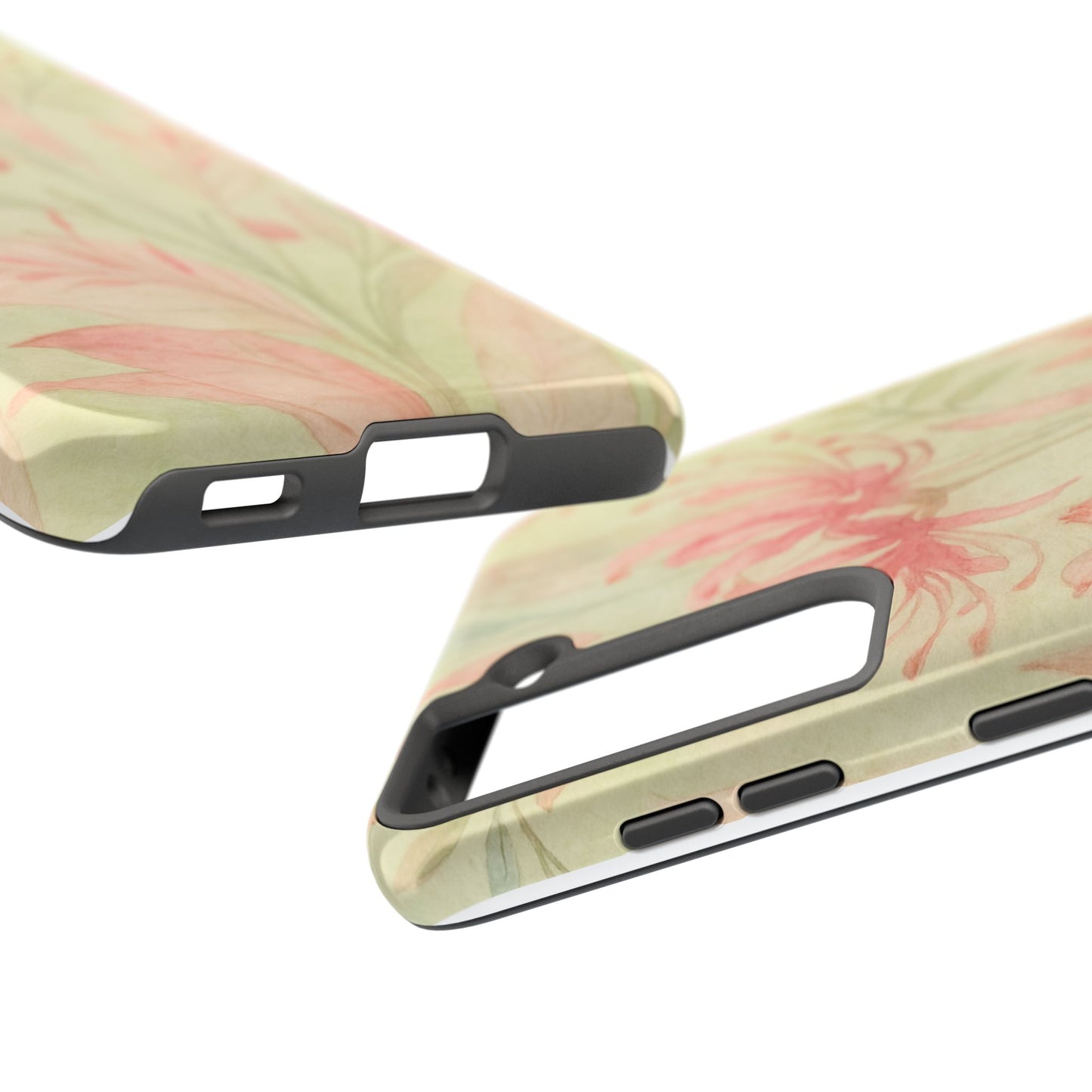 Pink Mint Floral - Protective Phone Case