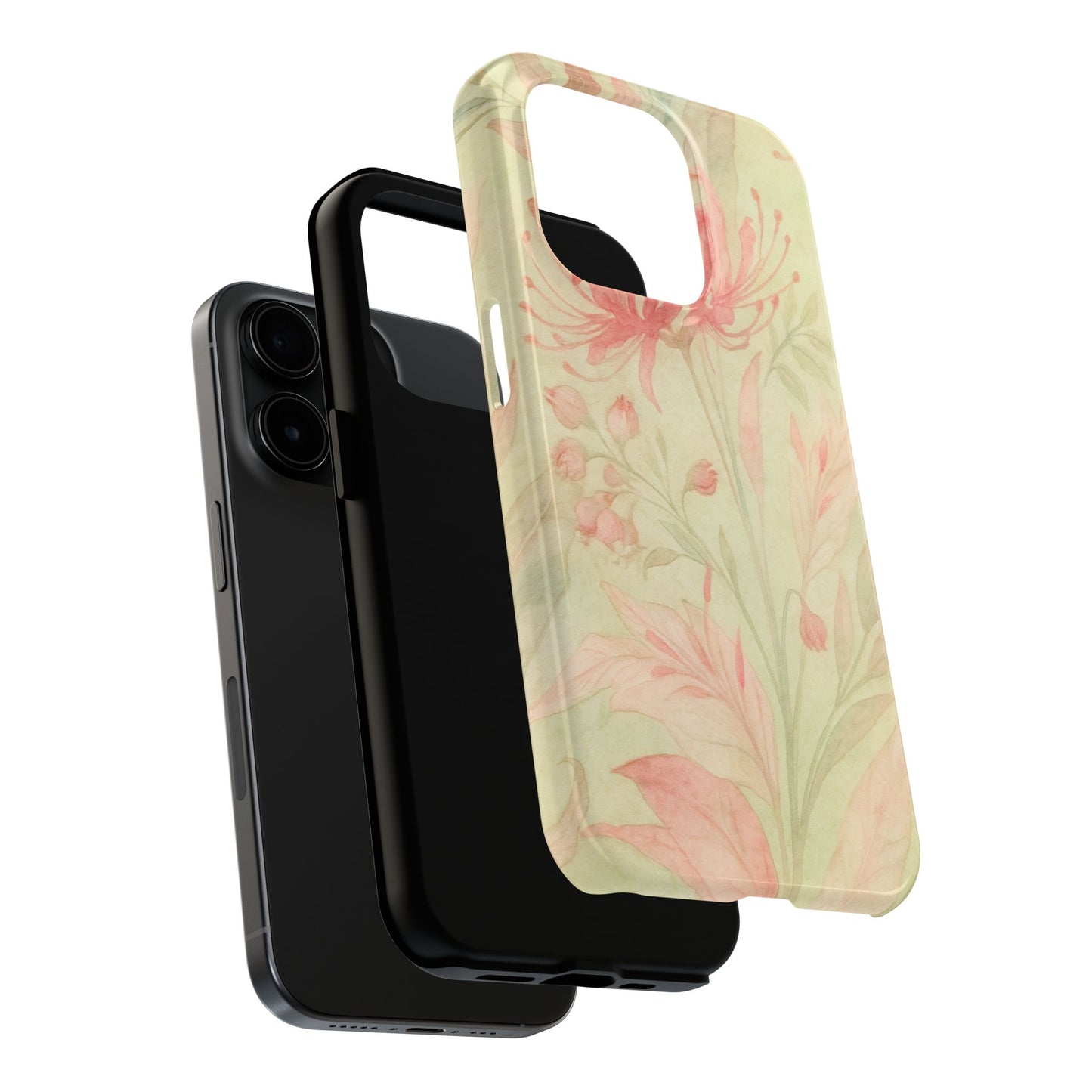 Pink Mint Floral - Protective Phone Case