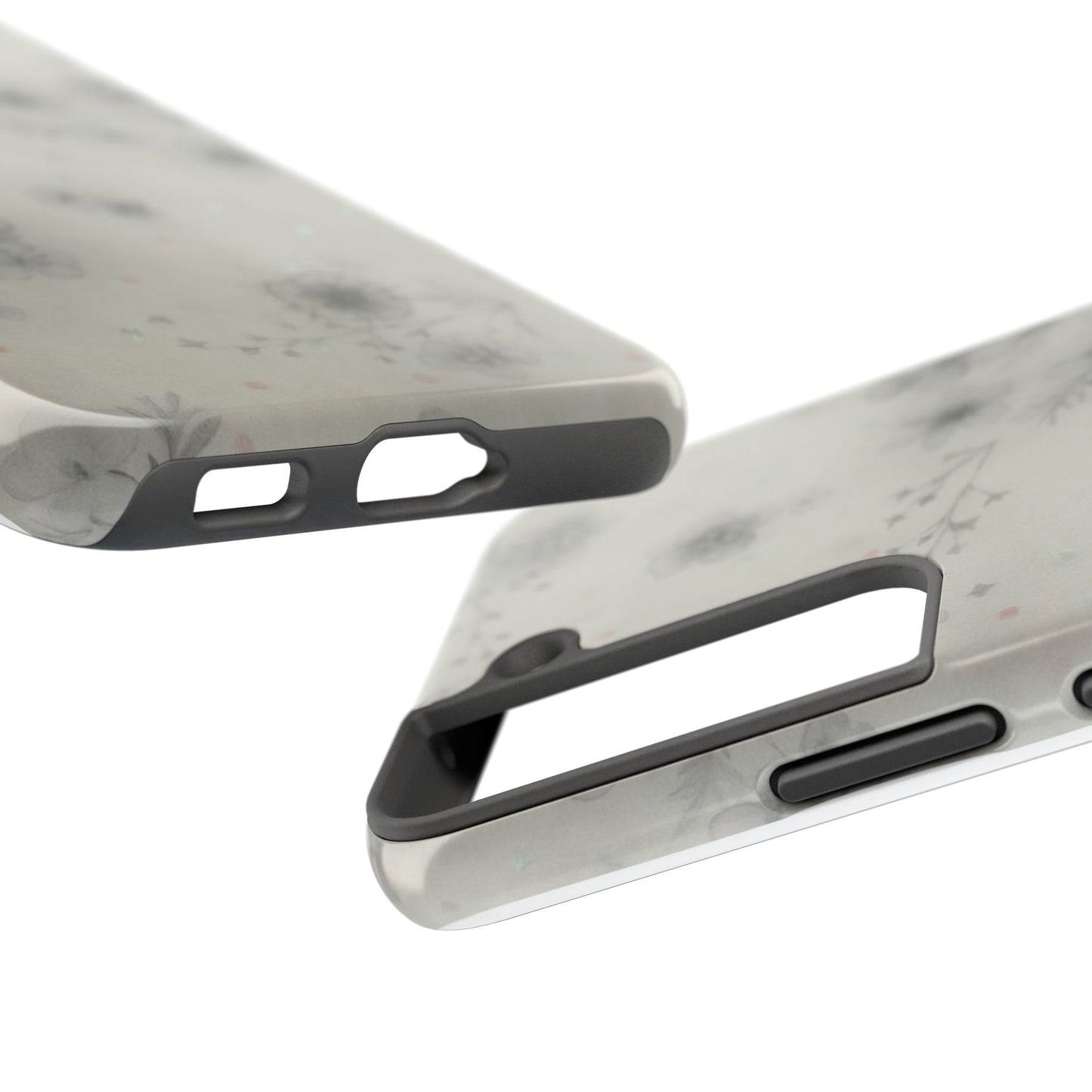 Misty Gray Floral - Protective Phone Case