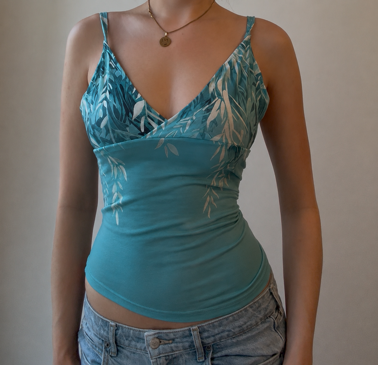 Teal Floral Cami Top