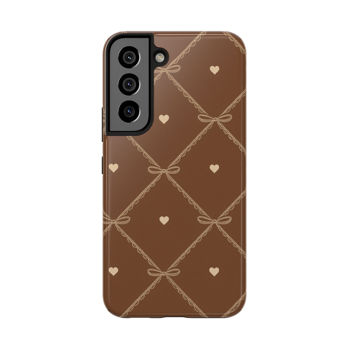 Chocolate Heart Ribbon - Protective Phone Case