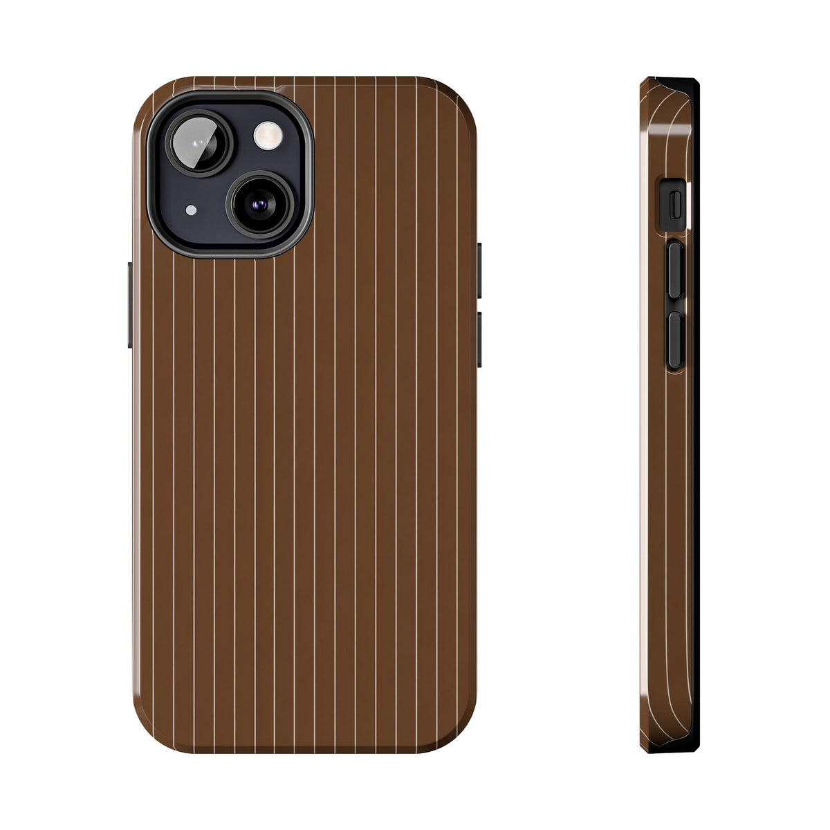 Brown Pinstripe - Protective Phone Case