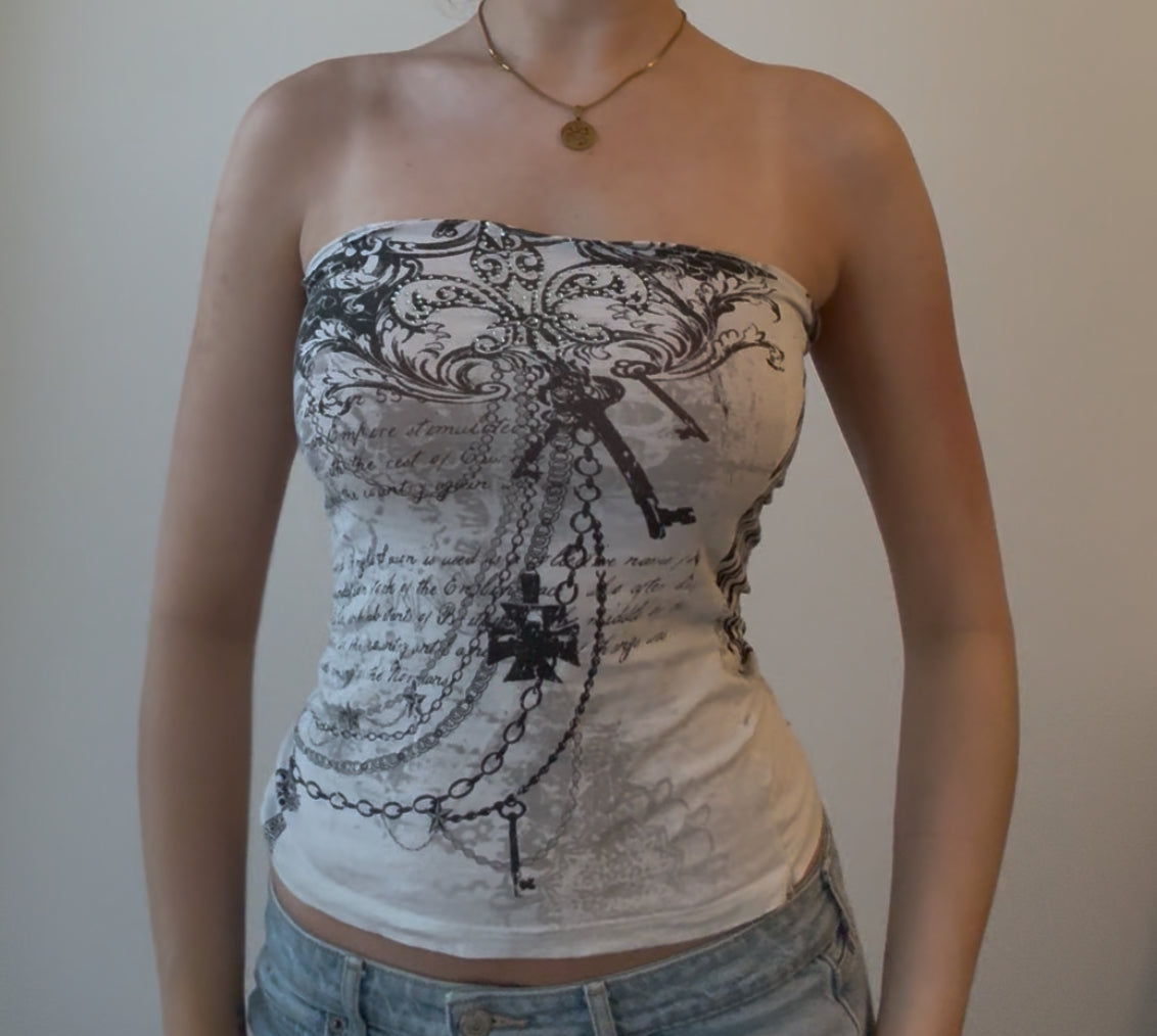 Y2K White Tube Top