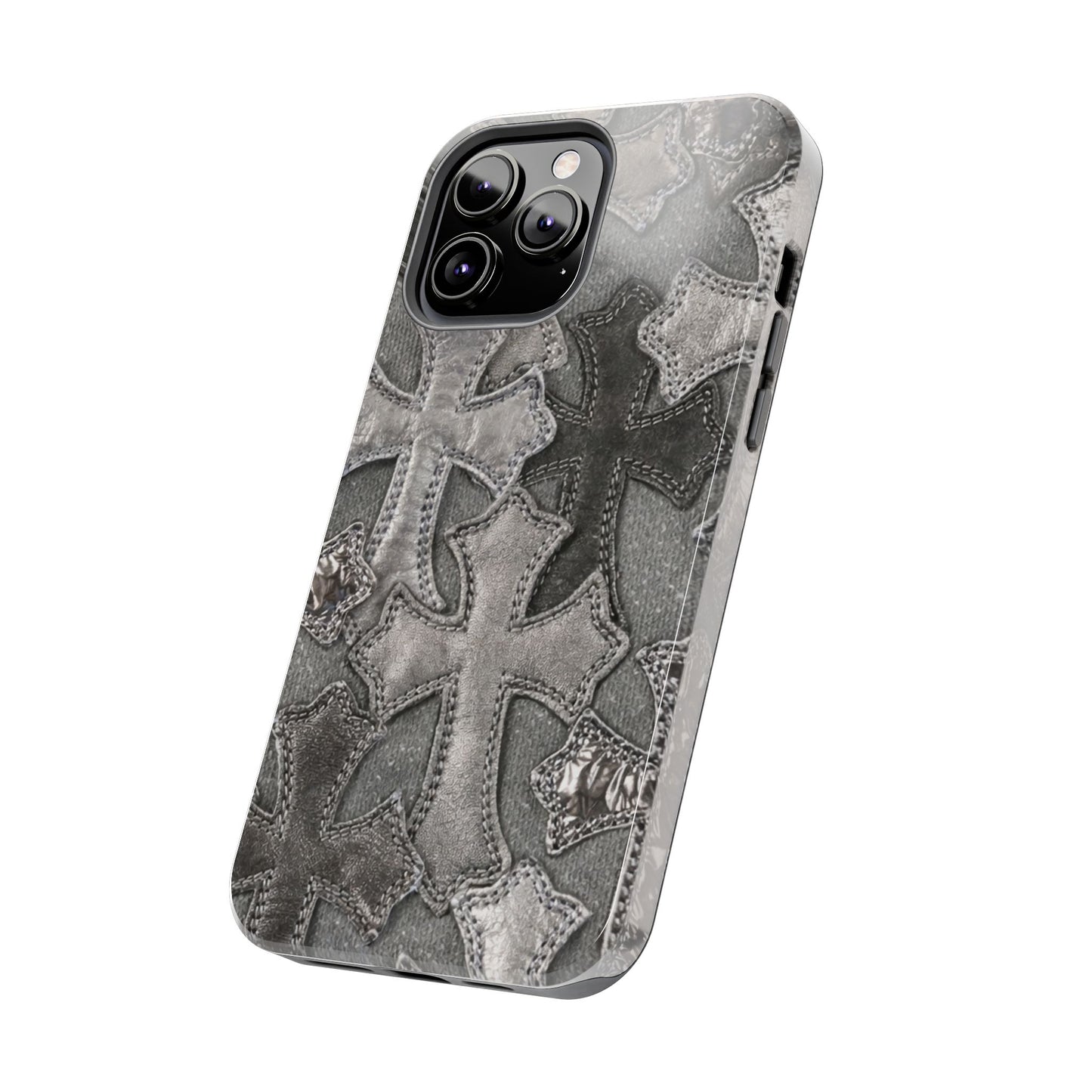 Grey Patchwork Crosses - Protective Phone Case