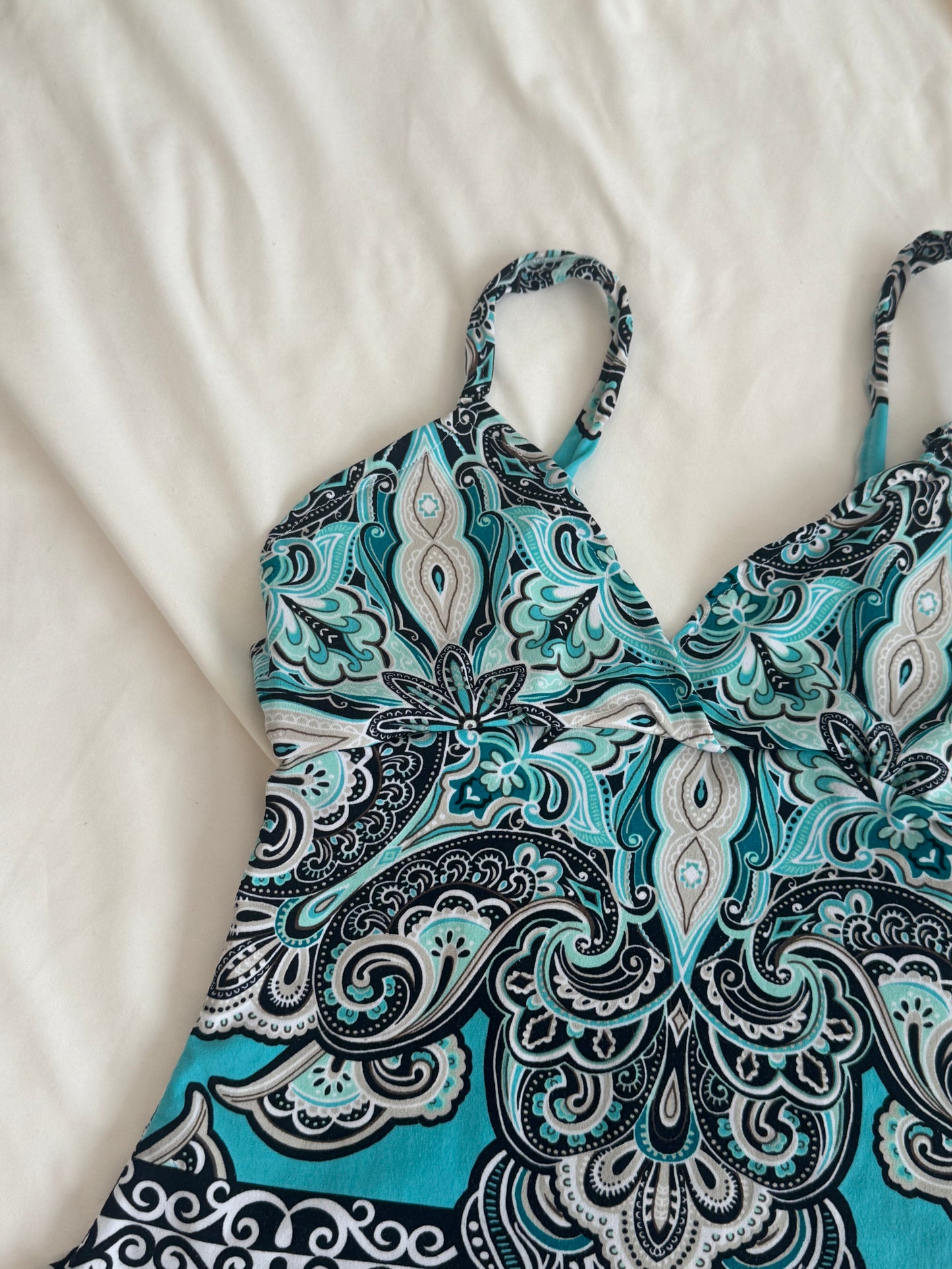 Y2K Aqua Babydoll Top with Unique Design