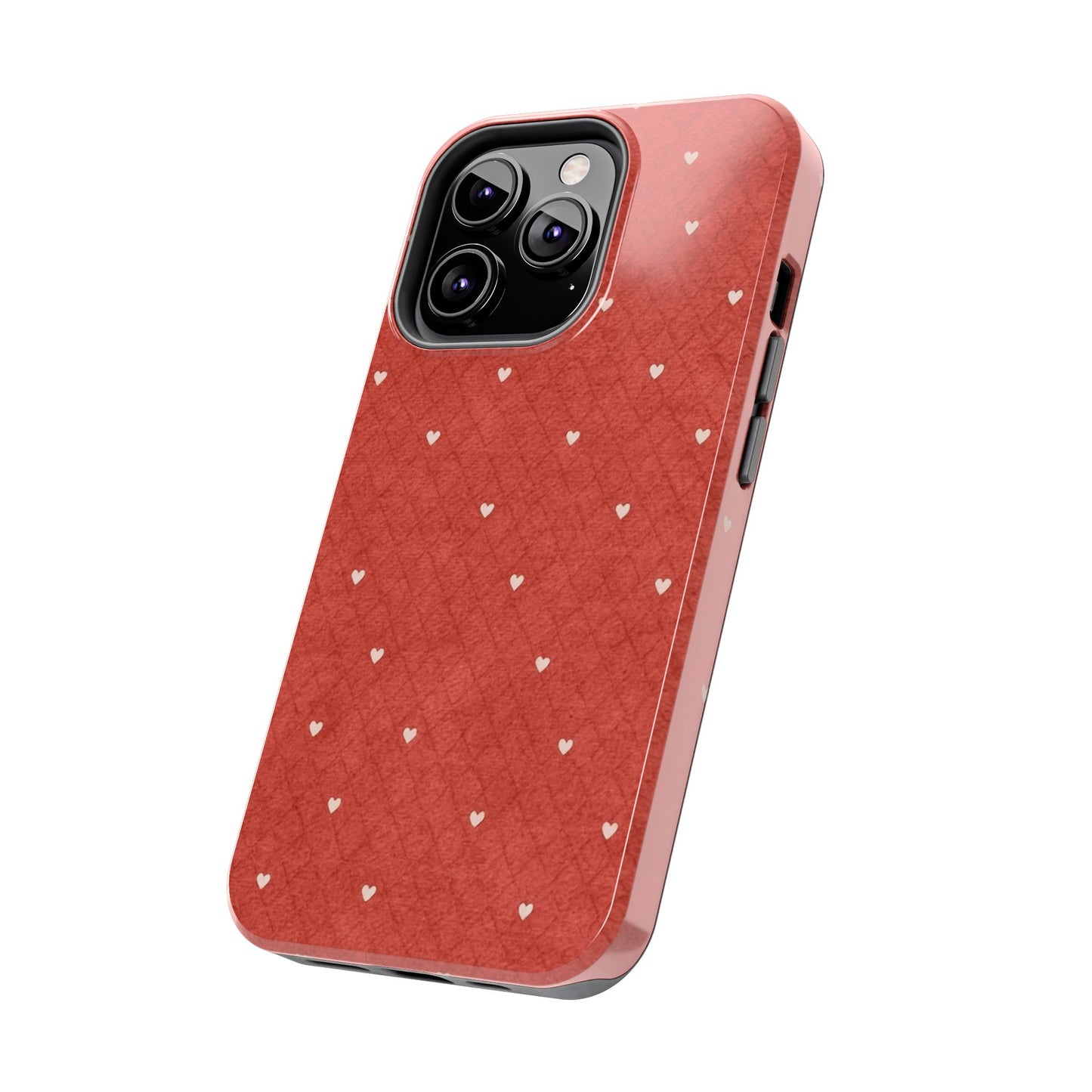 Red Quilted Hearts - Protective Phone Case