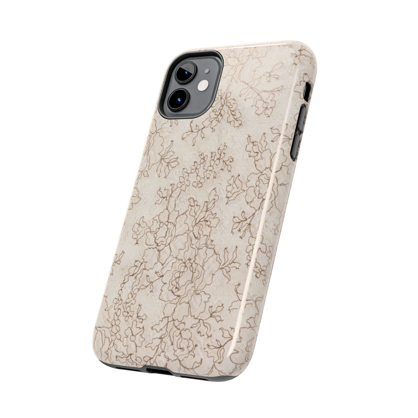 Vintage Beige Lace - Protective Phone Case