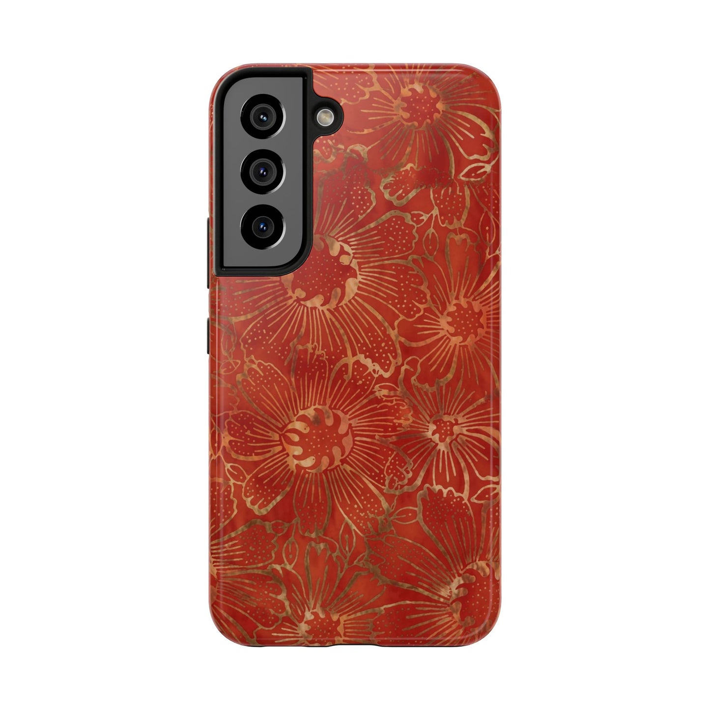 Radiant Red Florals - Protective Phone Case