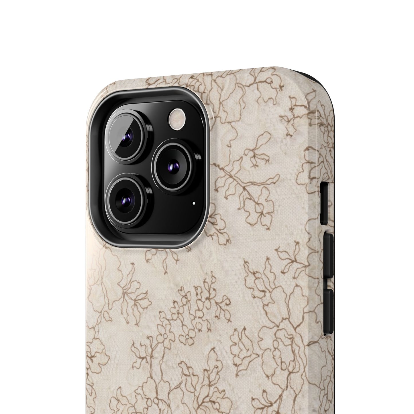 Vintage Beige Lace - Protective Phone Case