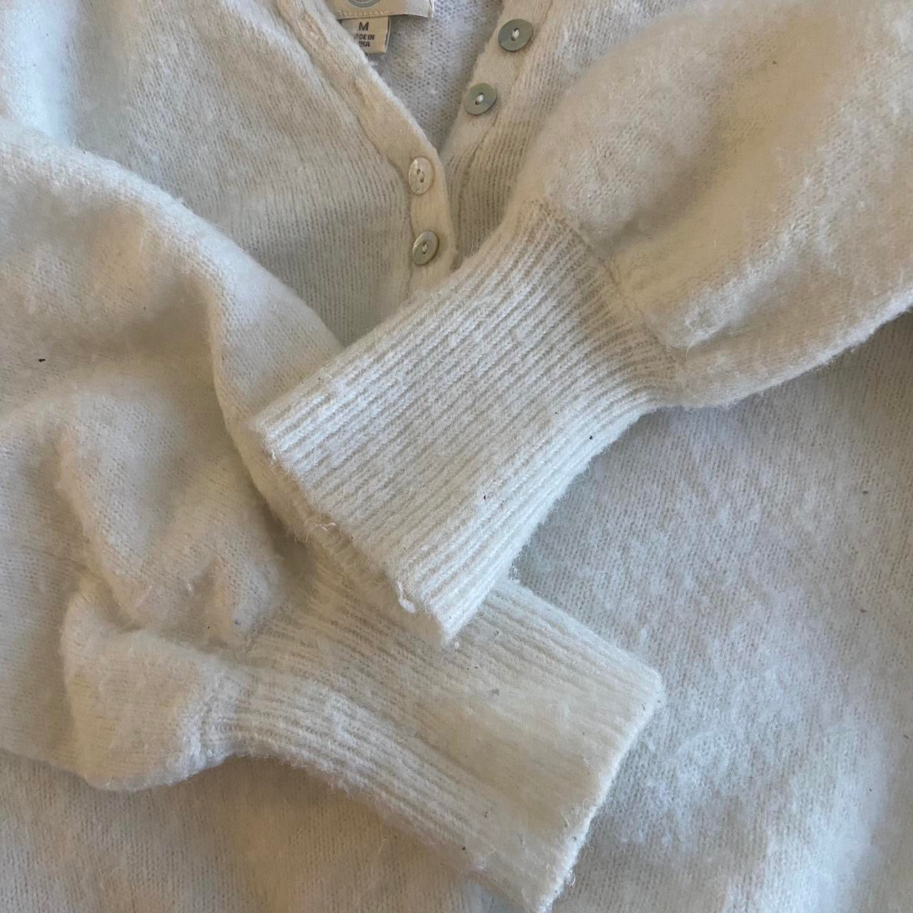 Adorable White Sweater with Buttons