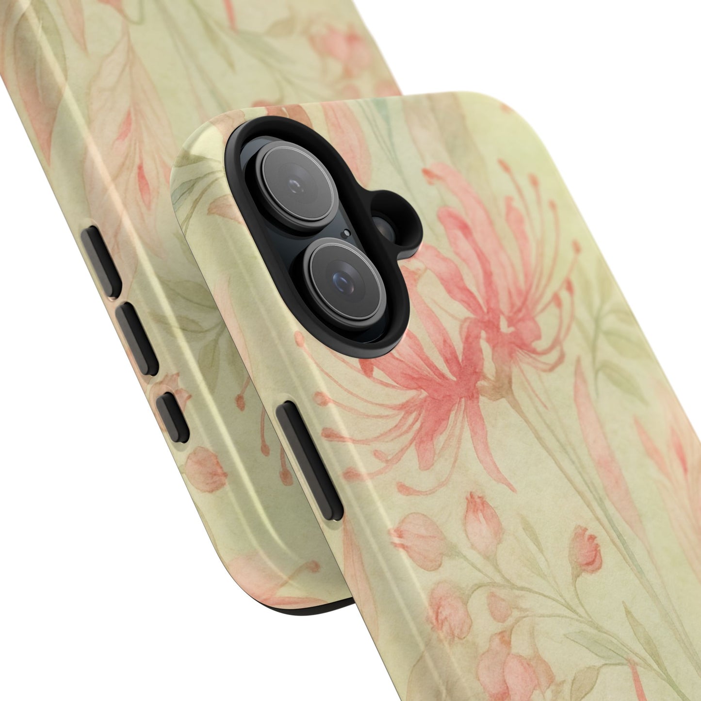 Pink Mint Floral - Protective Phone Case