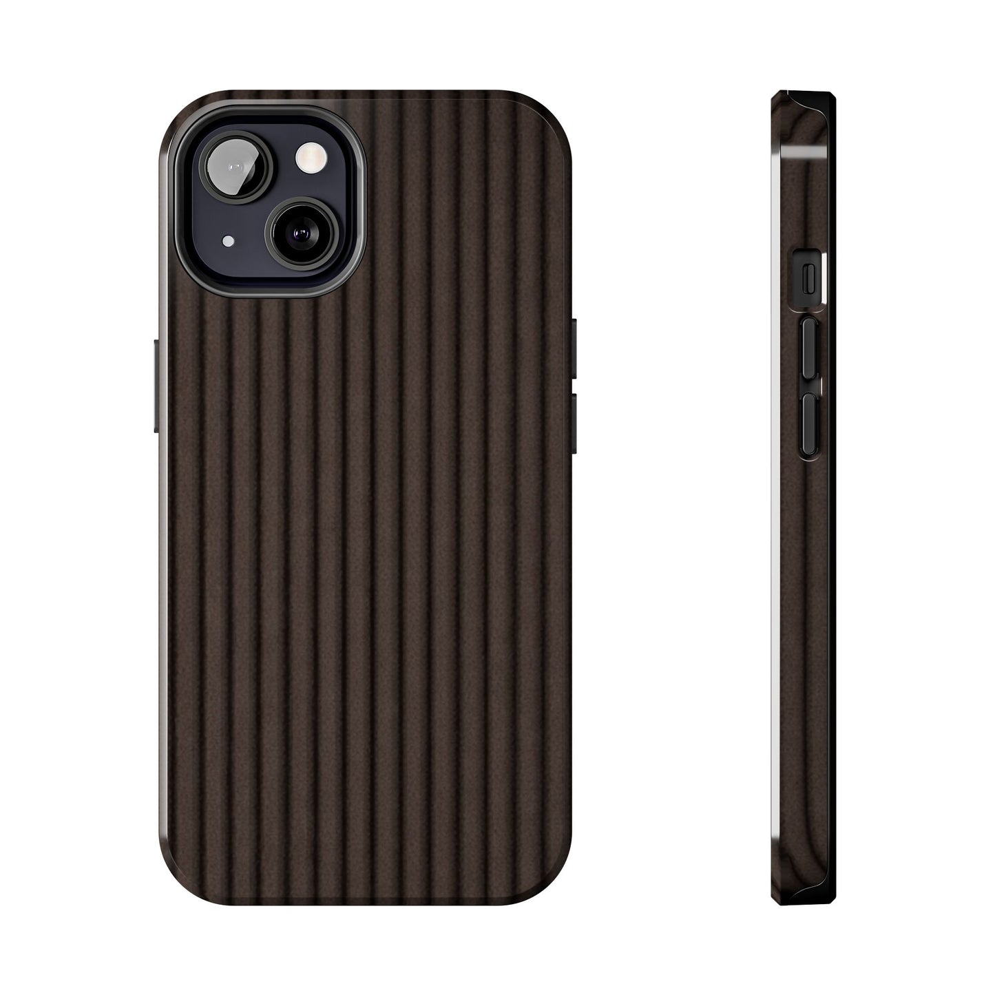Ribbed Dark Brown Tough Phone Case – Slim Protective Mobile Cover