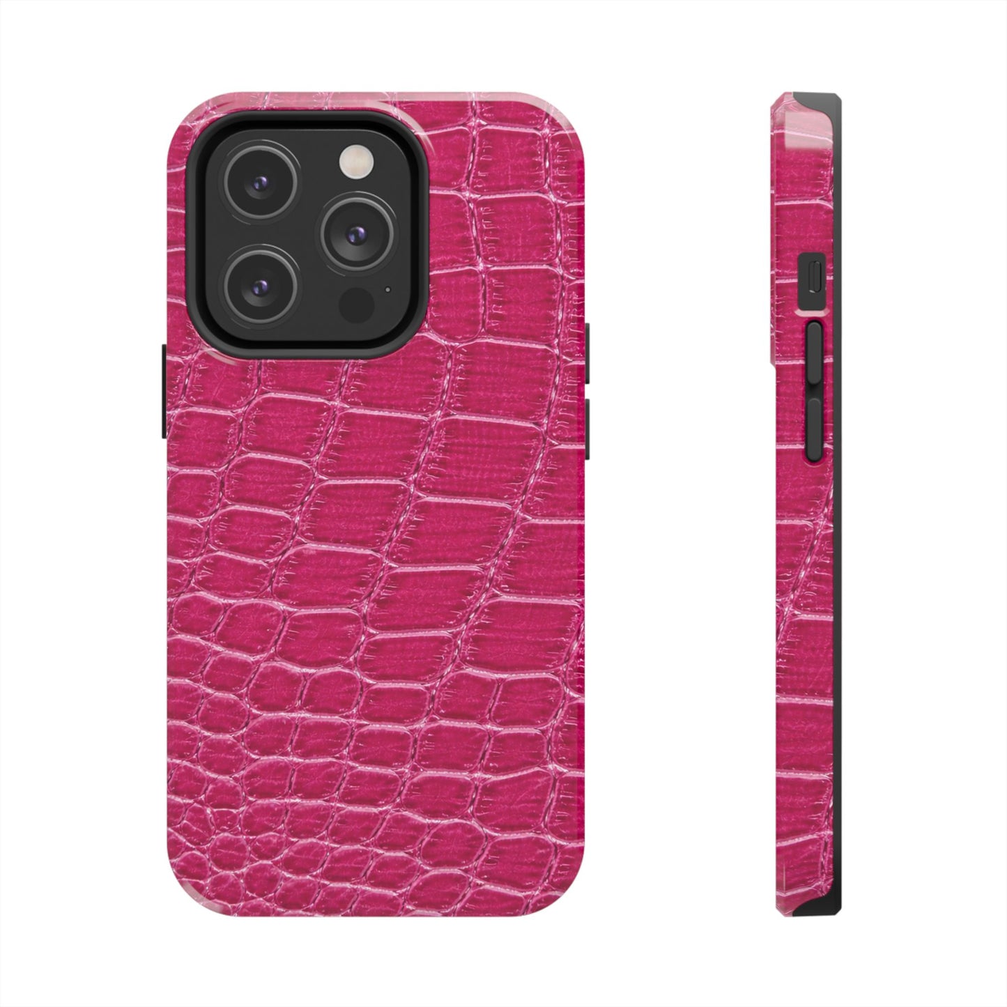 Pink Crocodile Pattern - Protective Phone Case