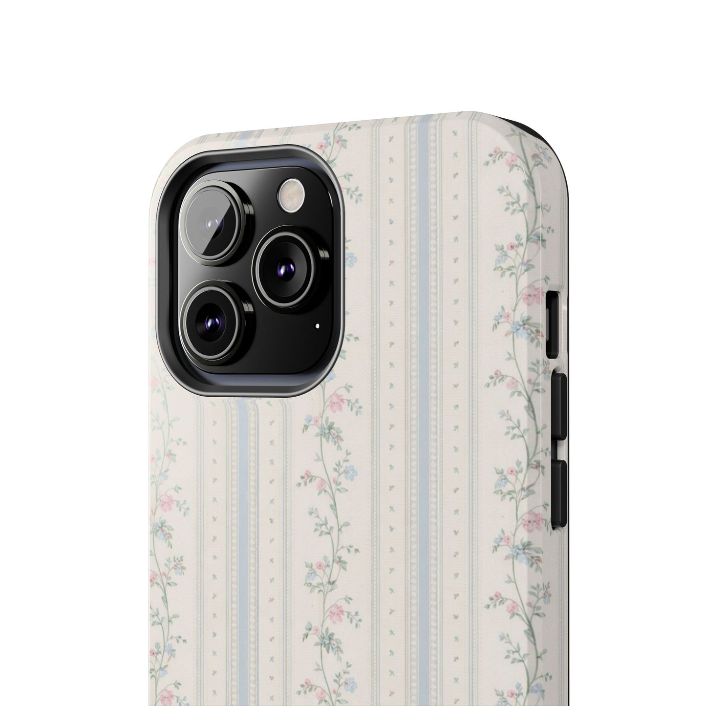 Vintage Floral Stripes - Protective Phone Case