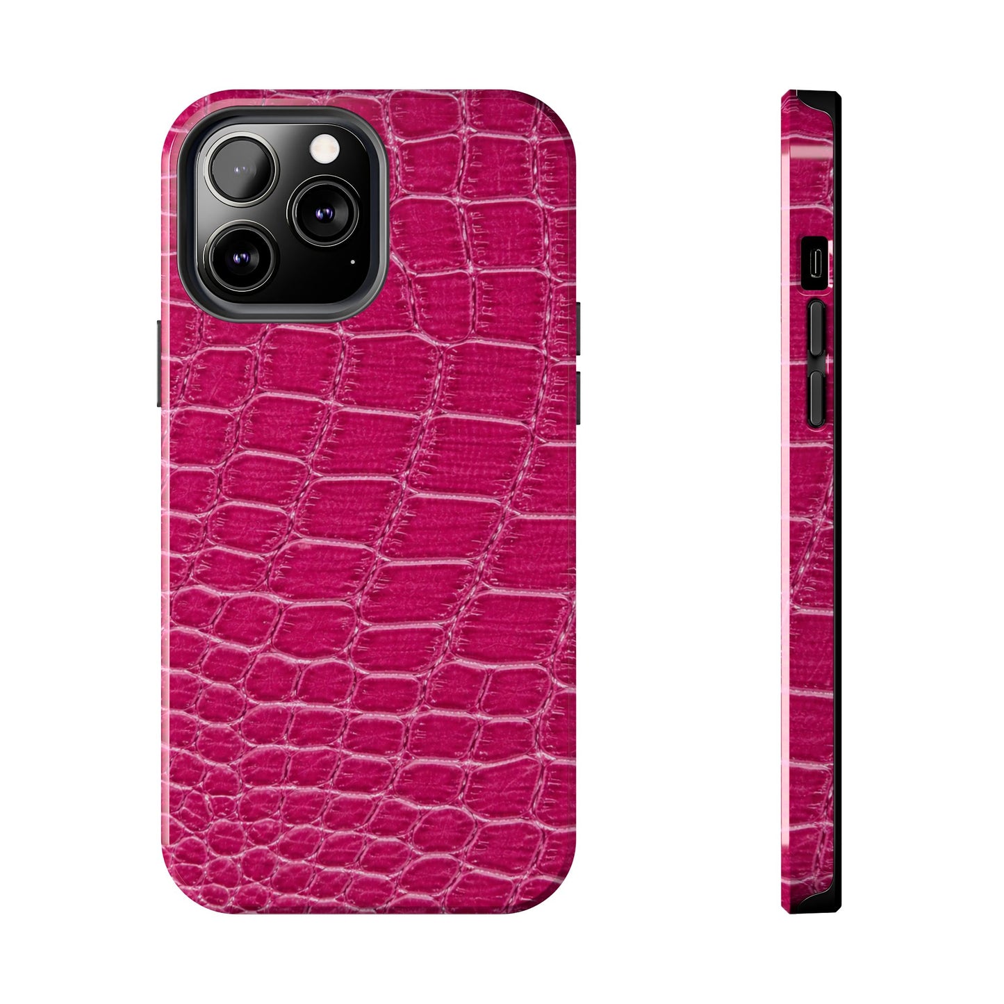 Pink Crocodile Pattern - Protective Phone Case
