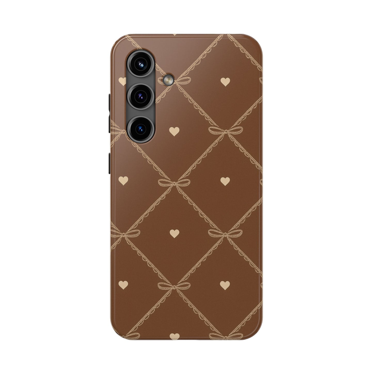 Chocolate Heart Ribbon - Protective Phone Case