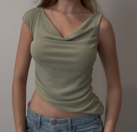 Pretty Green Top with Ruching