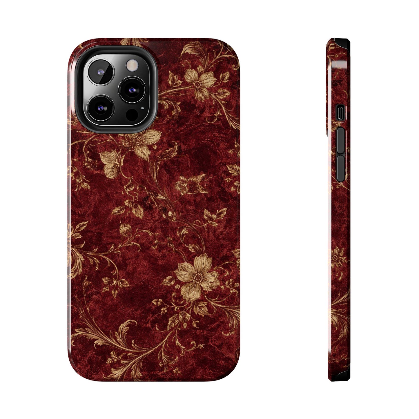 Floral Burgundy - Protective Phone Case