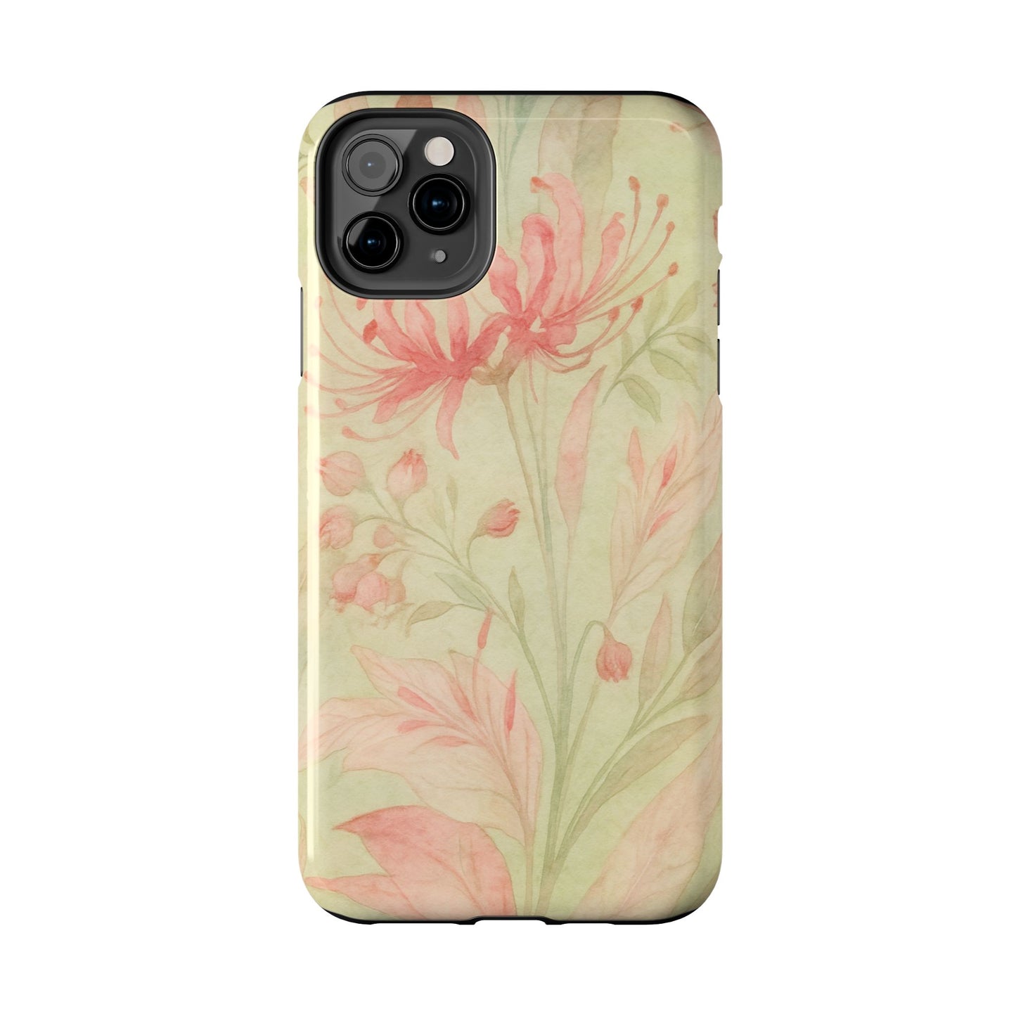 Pink Mint Floral - Protective Phone Case
