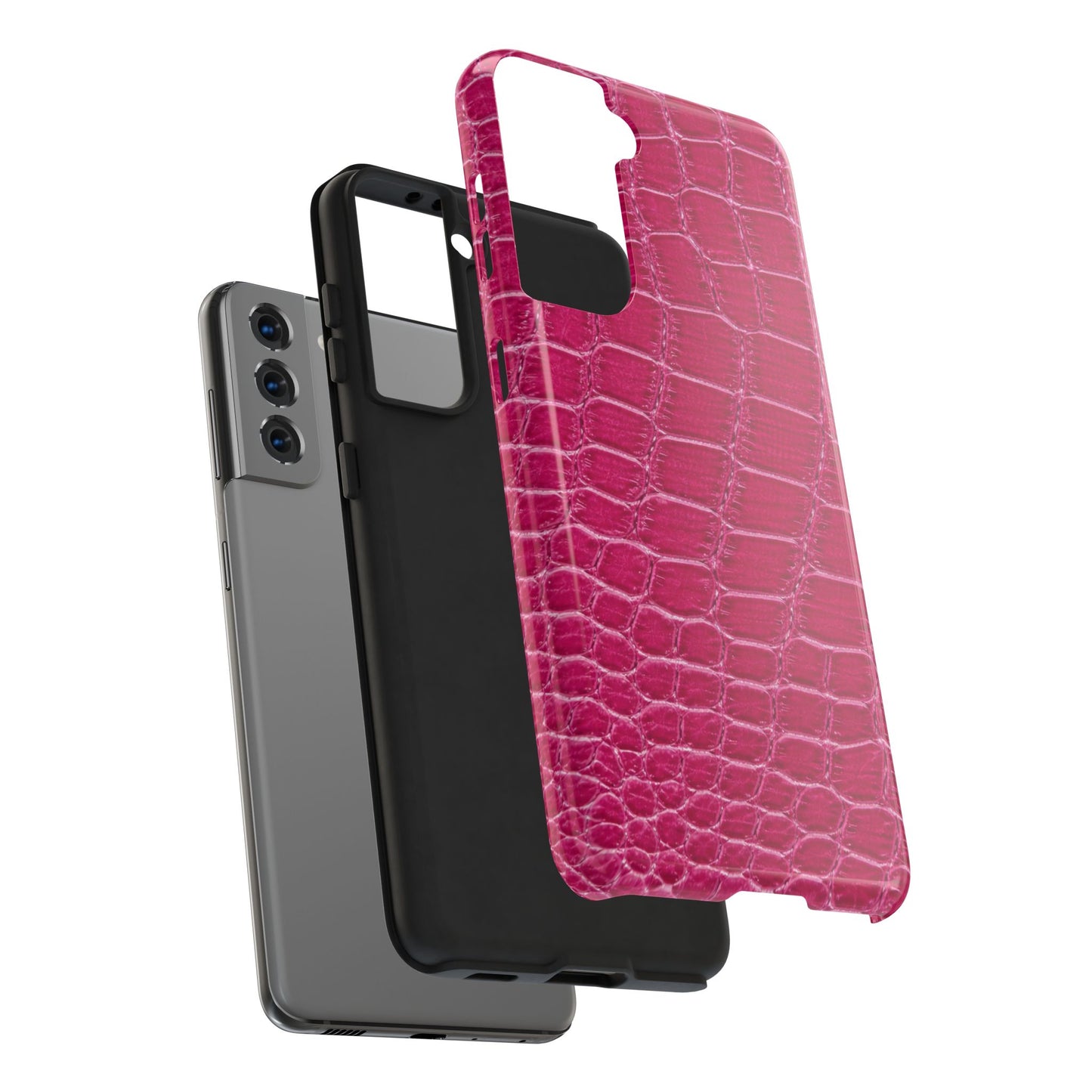 Pink Crocodile Pattern - Protective Phone Case