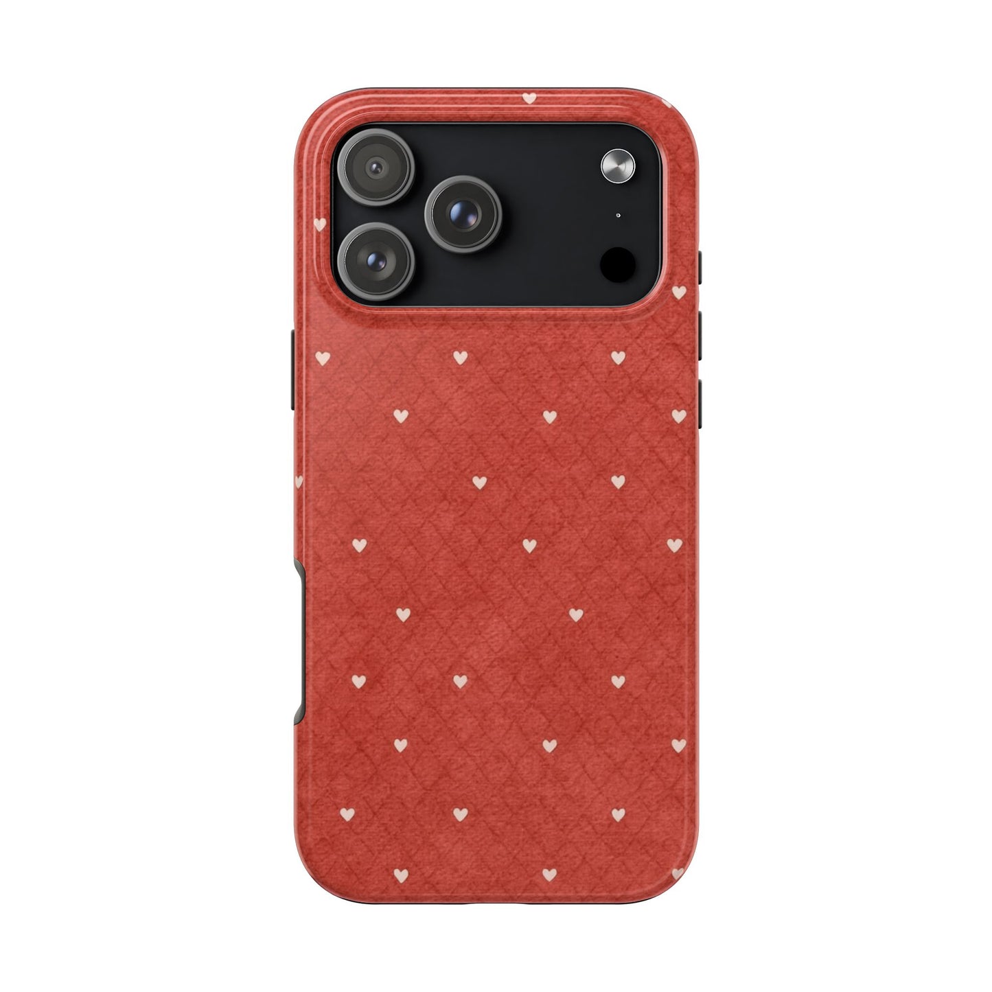 Red Quilted Hearts - Protective Phone Case