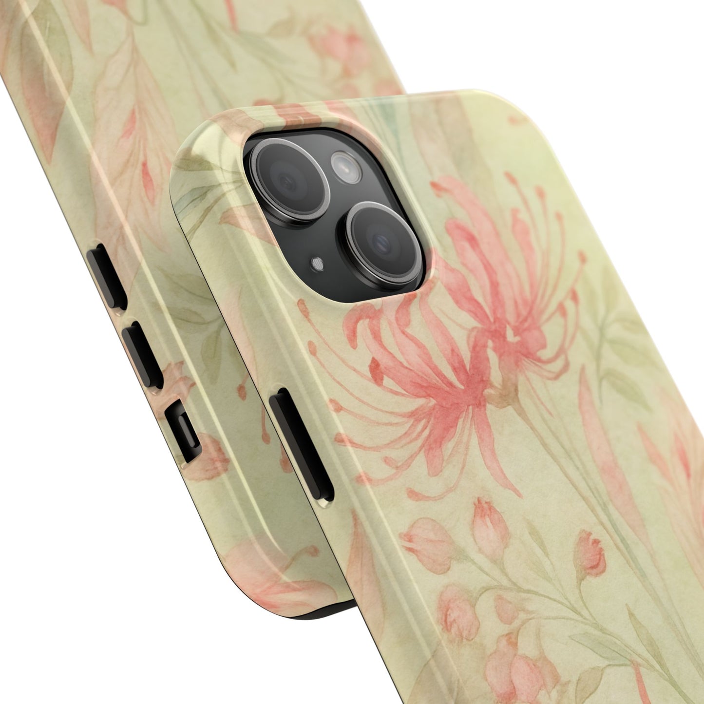 Pink Mint Floral - Protective Phone Case