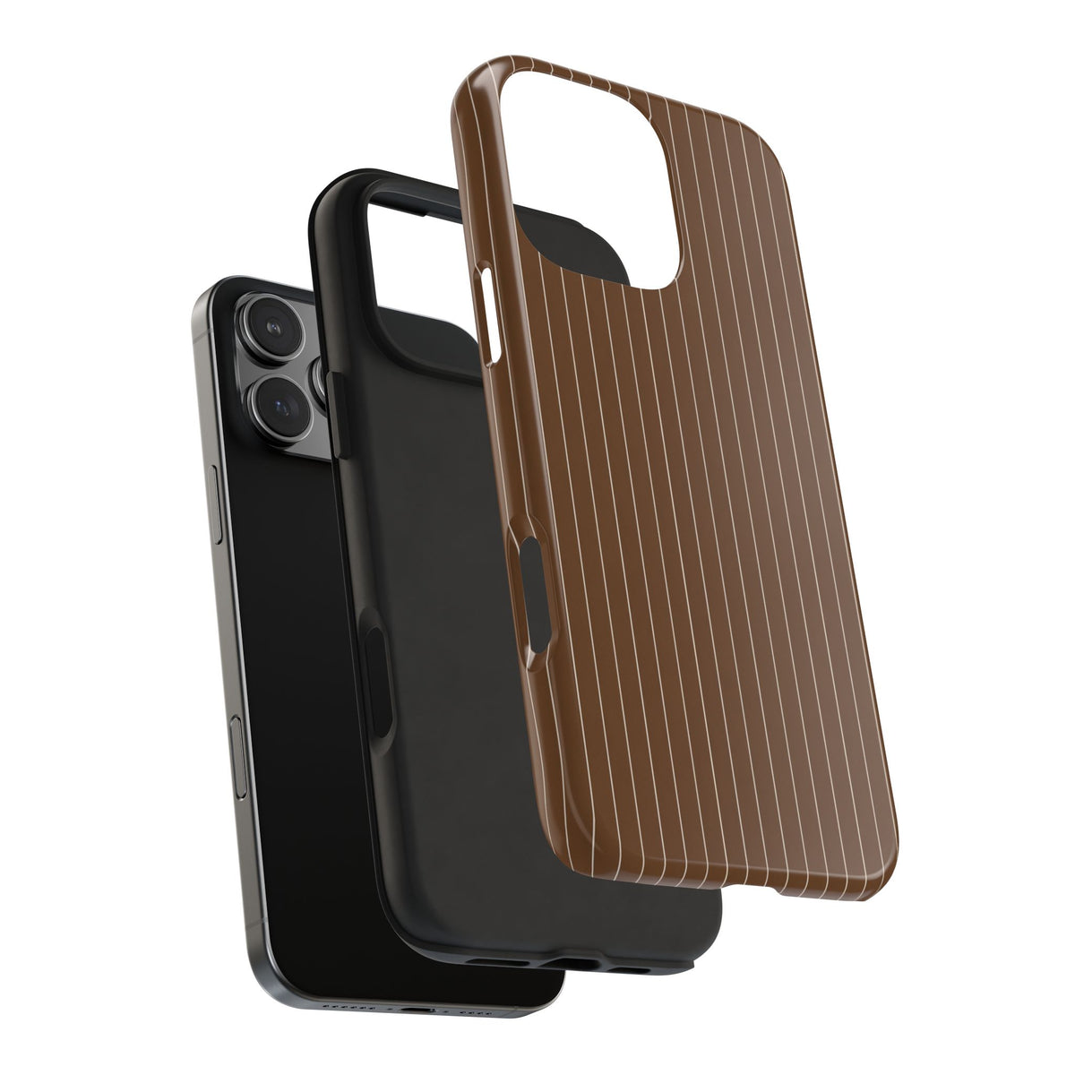 Brown Pinstripe - Protective Phone Case
