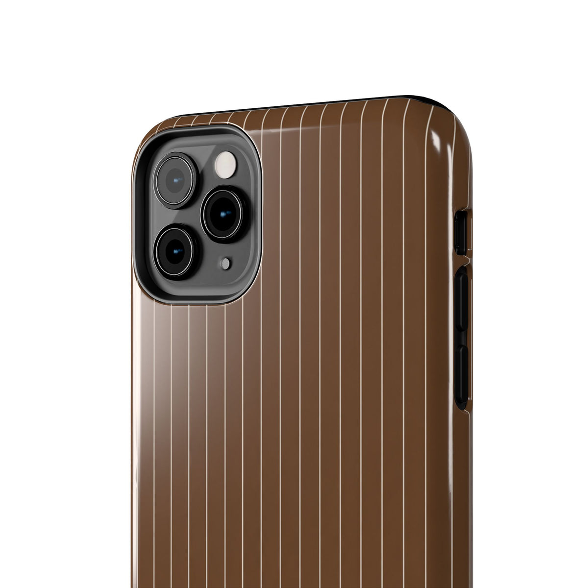 Brown Pinstripe - Protective Phone Case