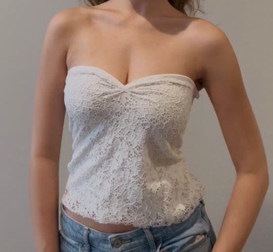 White Lace Tube Top