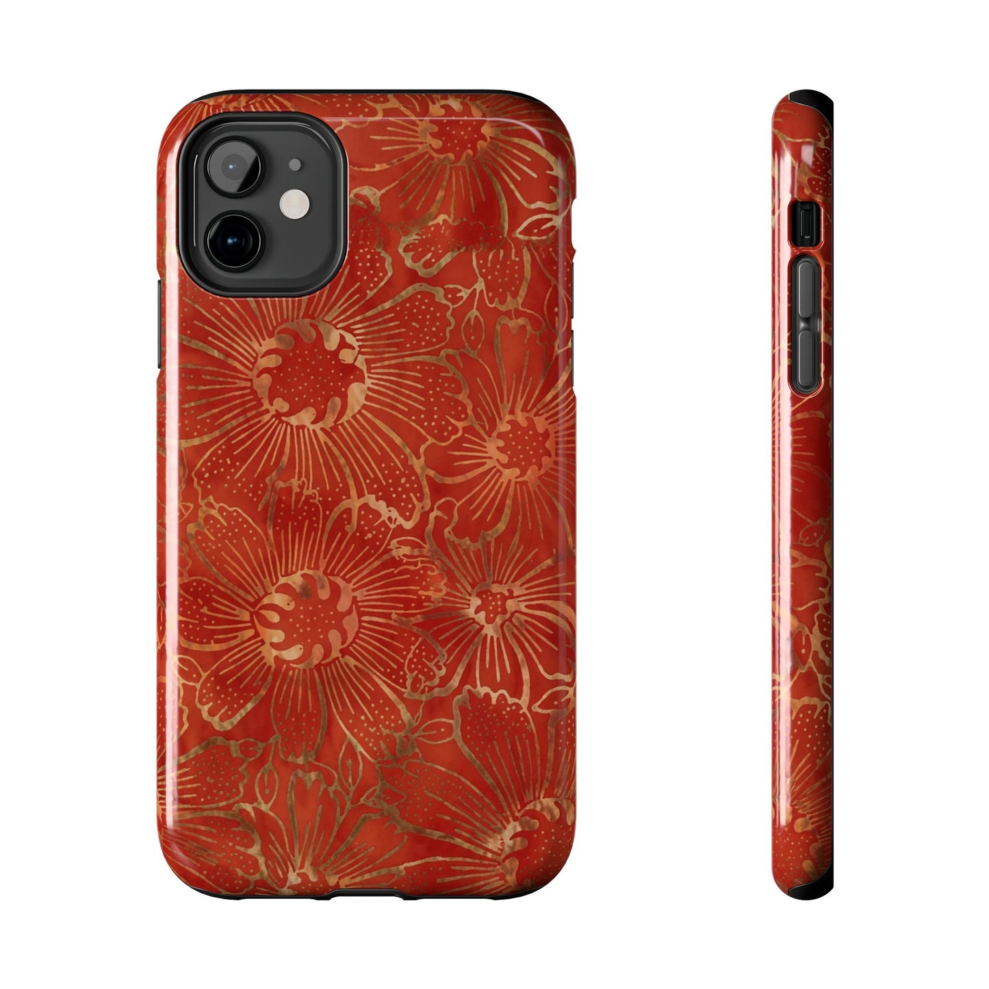 Radiant Red Florals - Protective Phone Case