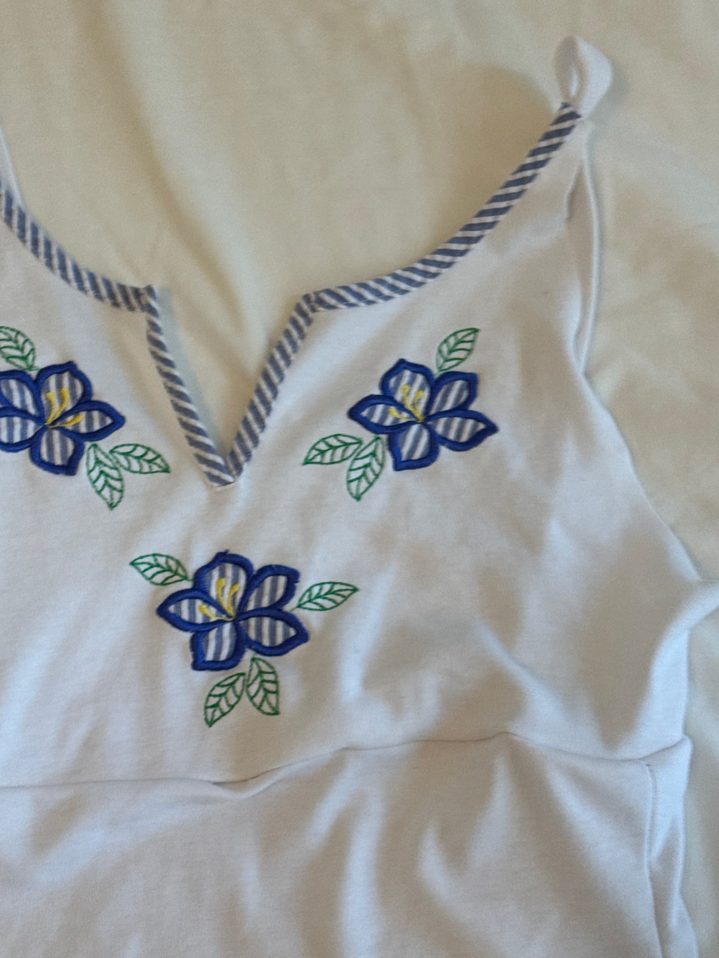 White Top with Floral Embrodiery