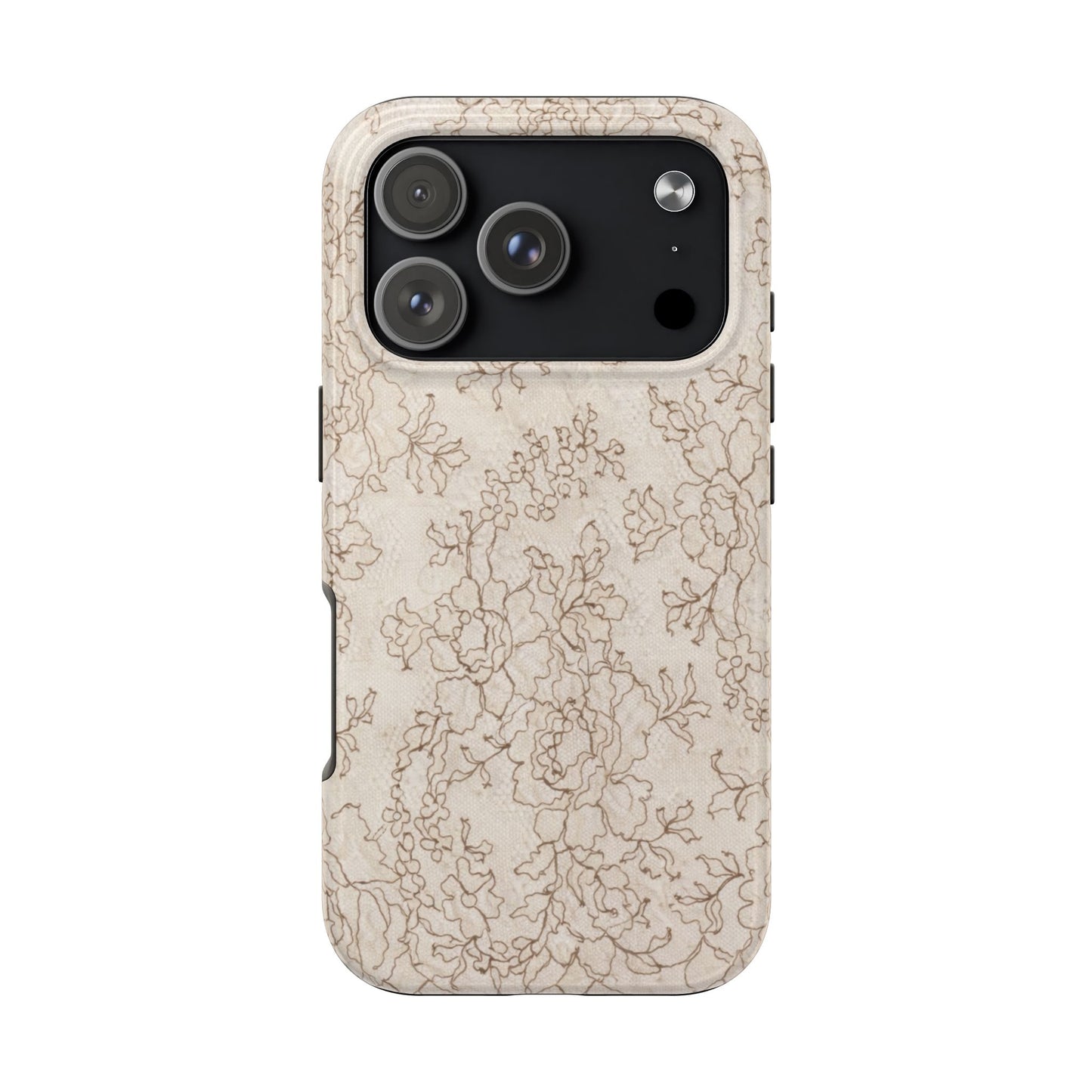 Vintage Beige Lace - Protective Phone Case