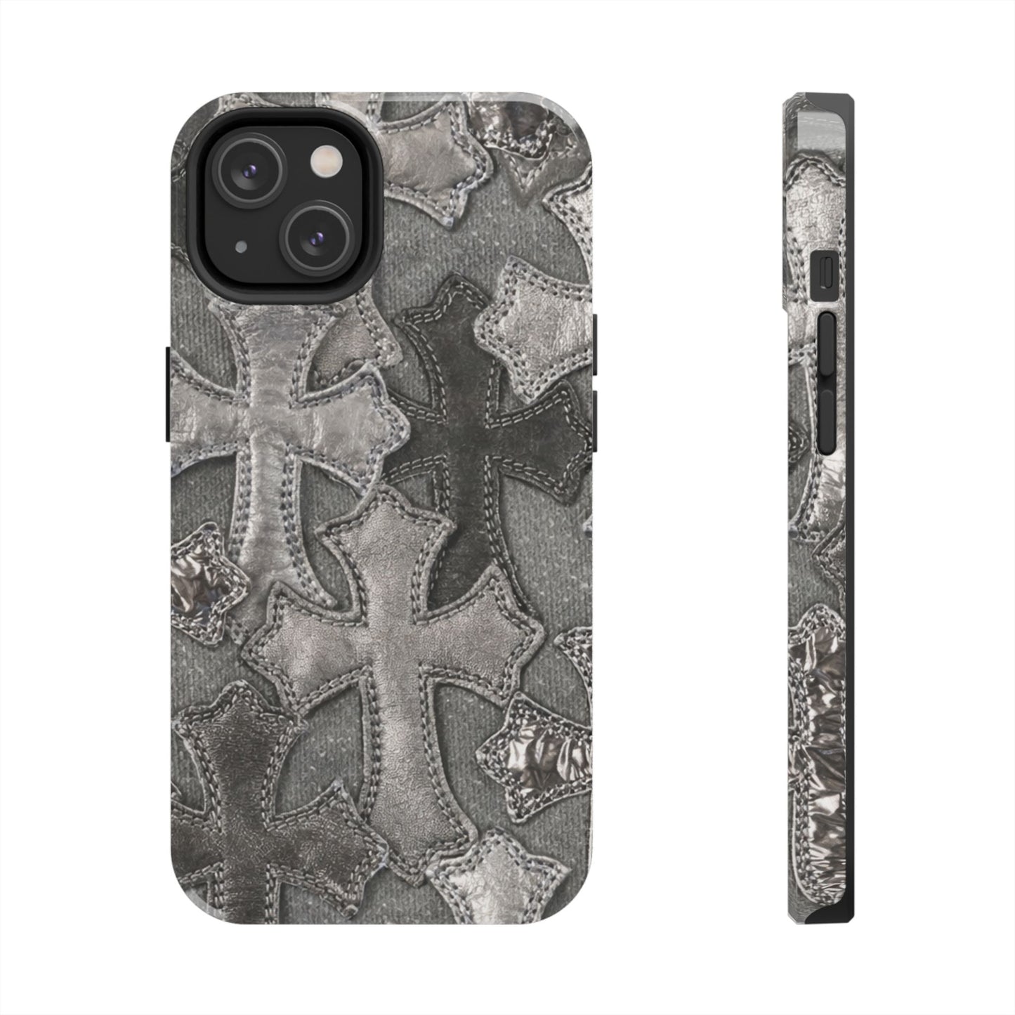 Grey Patchwork Crosses - Protective Phone Case