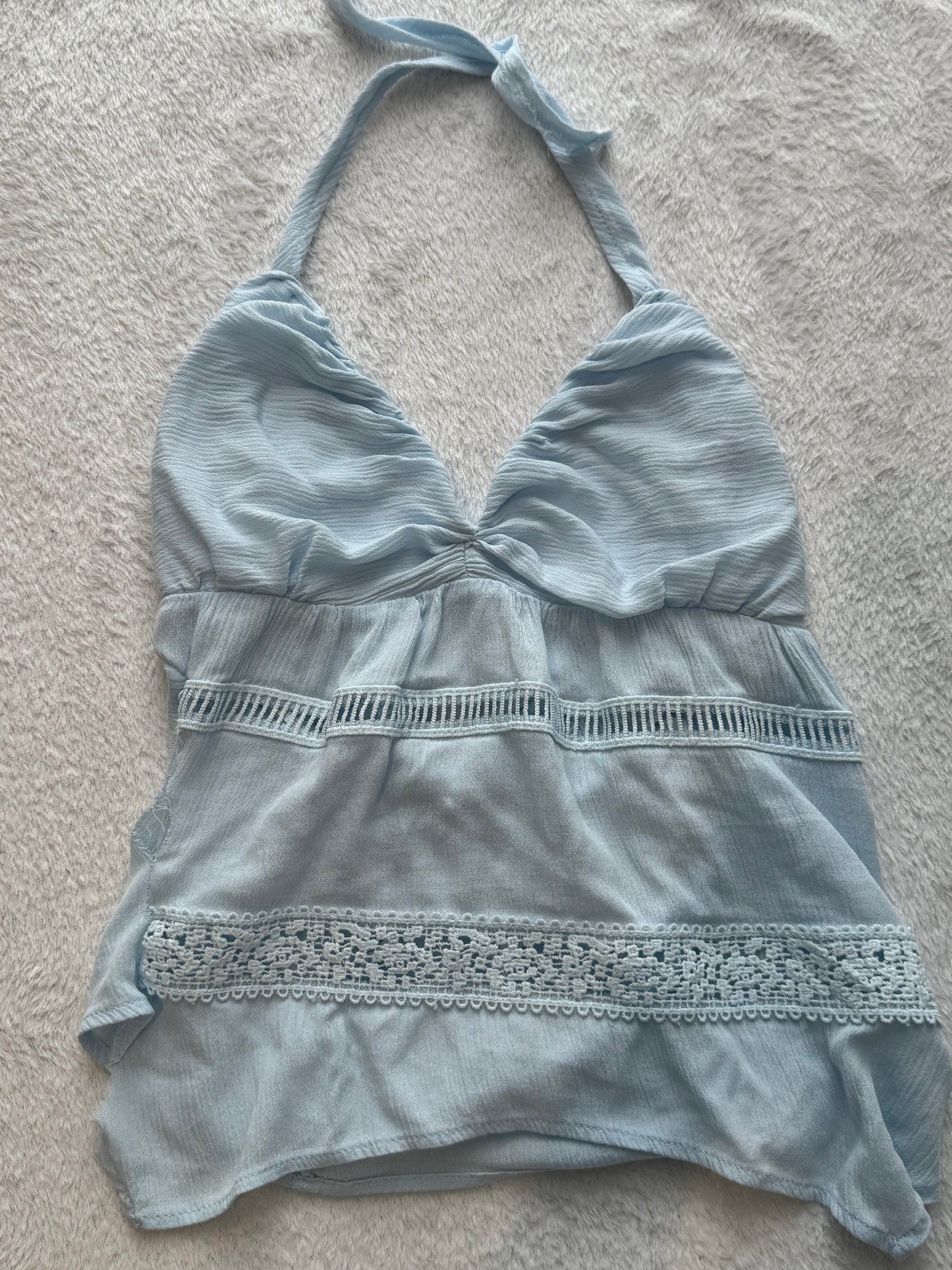 Blue Halter Cami Top