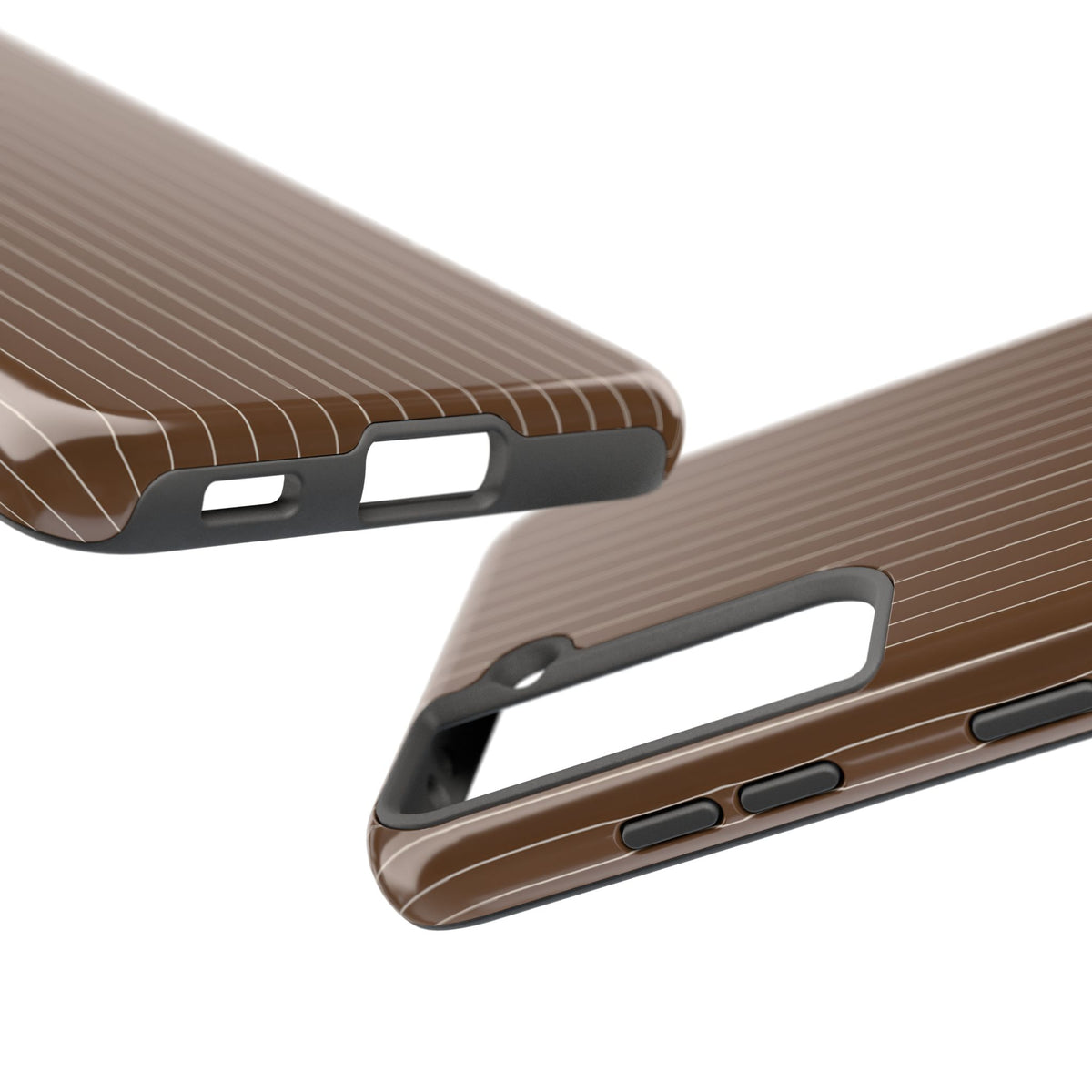 Brown Pinstripe - Protective Phone Case