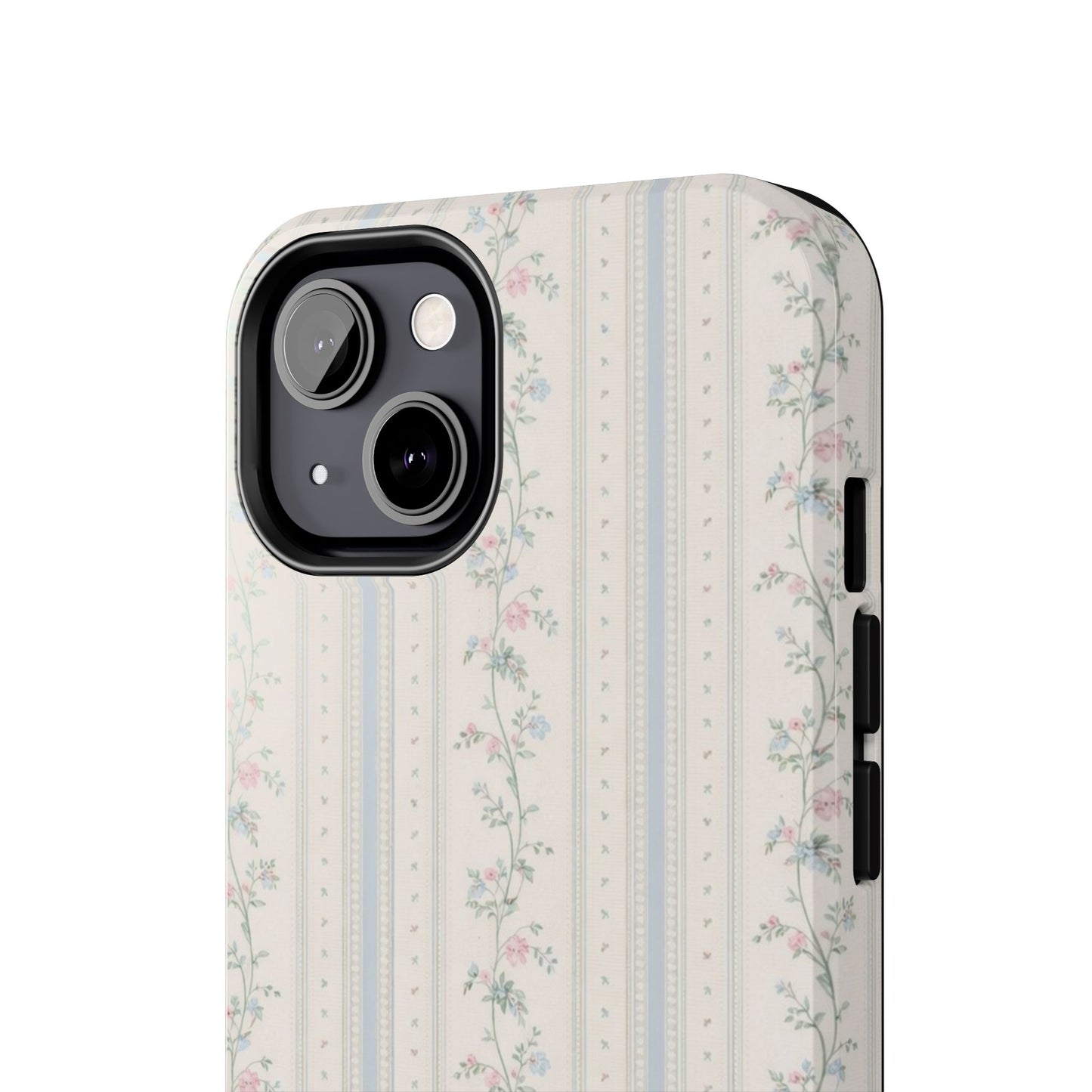Vintage Floral Stripes - Protective Phone Case