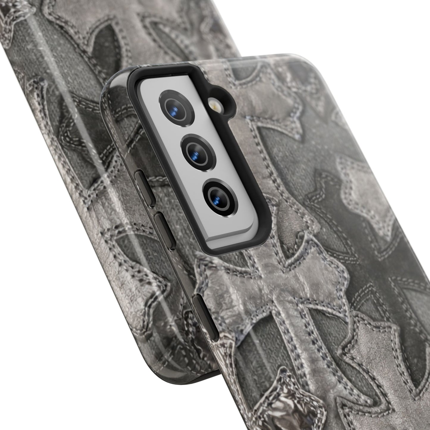 Grey Patchwork Crosses - Protective Phone Case