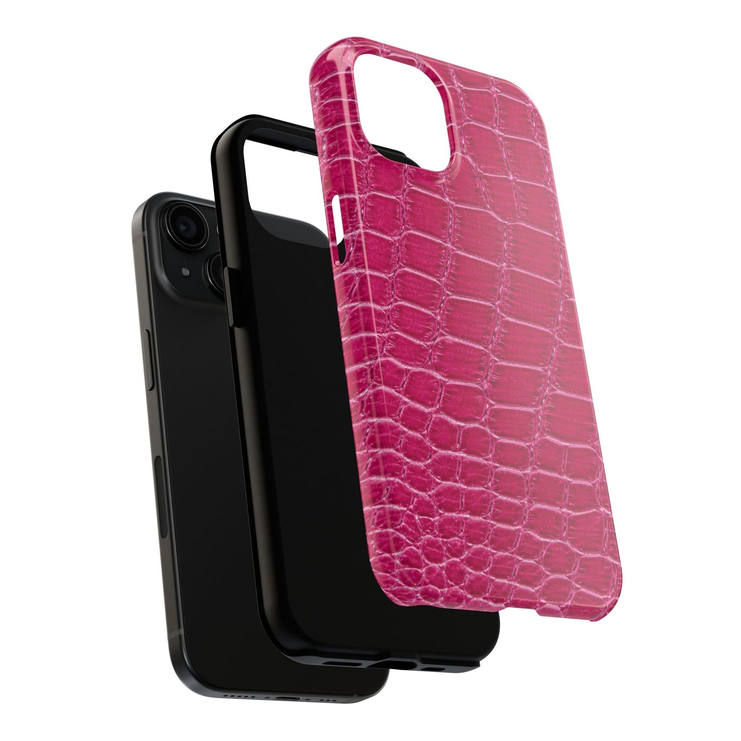 Pink Crocodile Pattern - Protective Phone Case