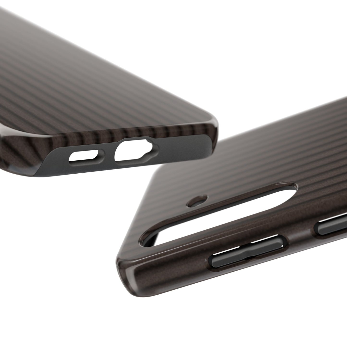 Ribbed Dark Brown Tough Phone Case – Slim Protective Mobile Cover