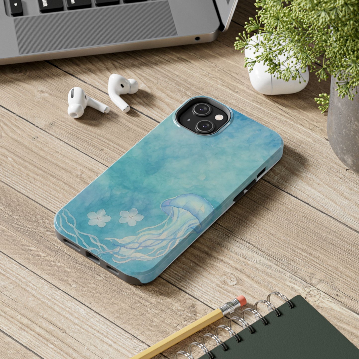 Sea-Blue Jellyfish - Protective Phone Case