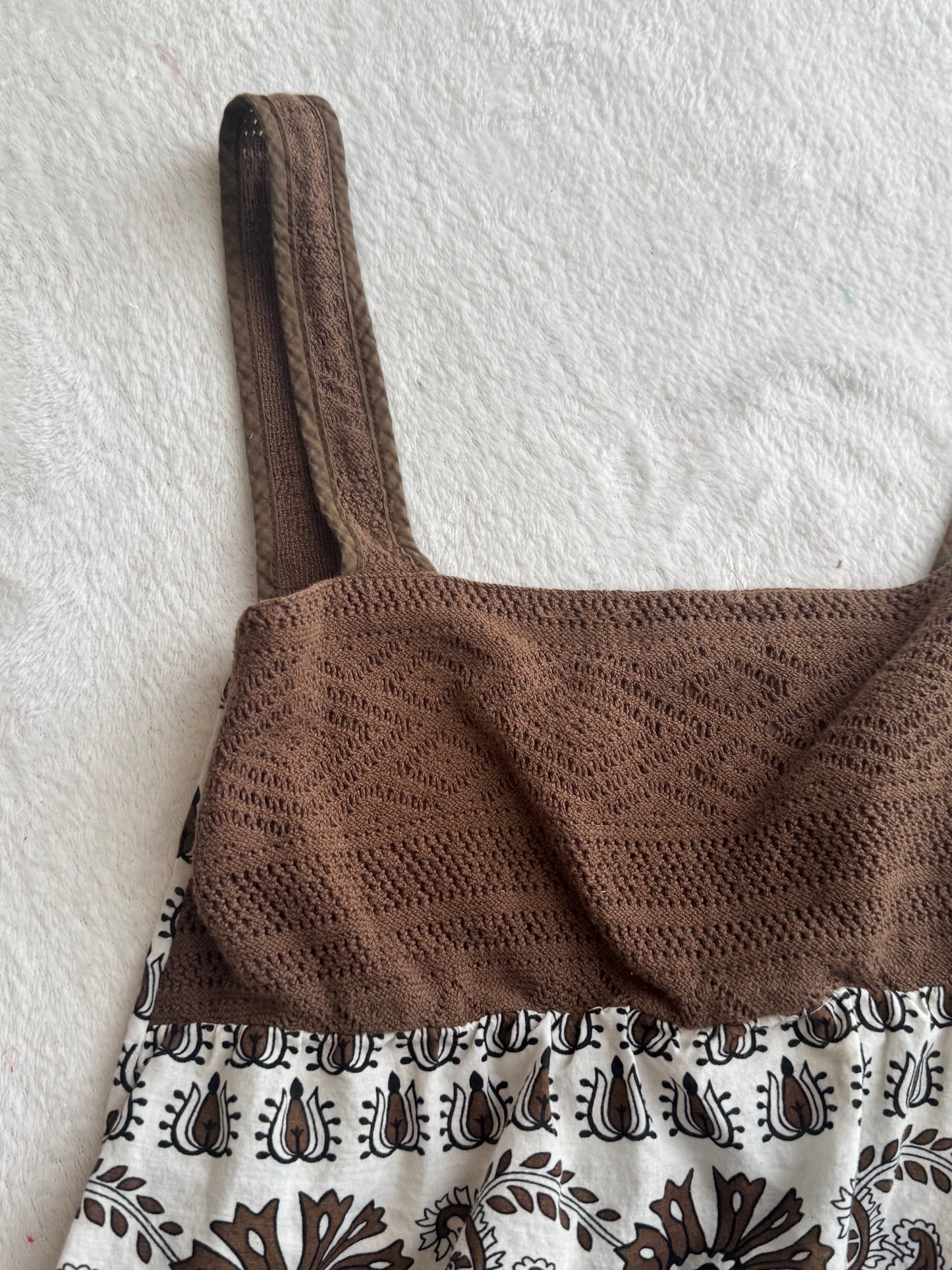 White and Brown Top with Pretty Design