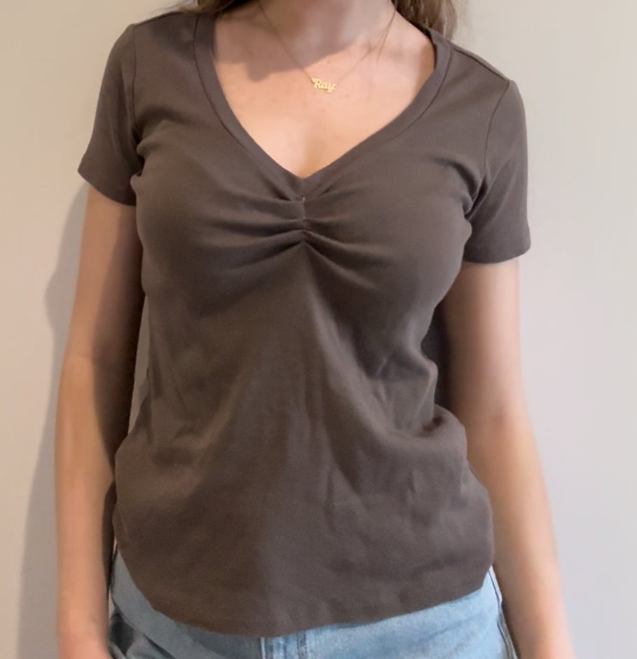 Coquette Brown Top