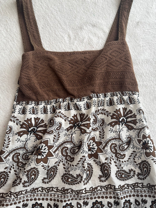 White and Brown Top with Pretty Design