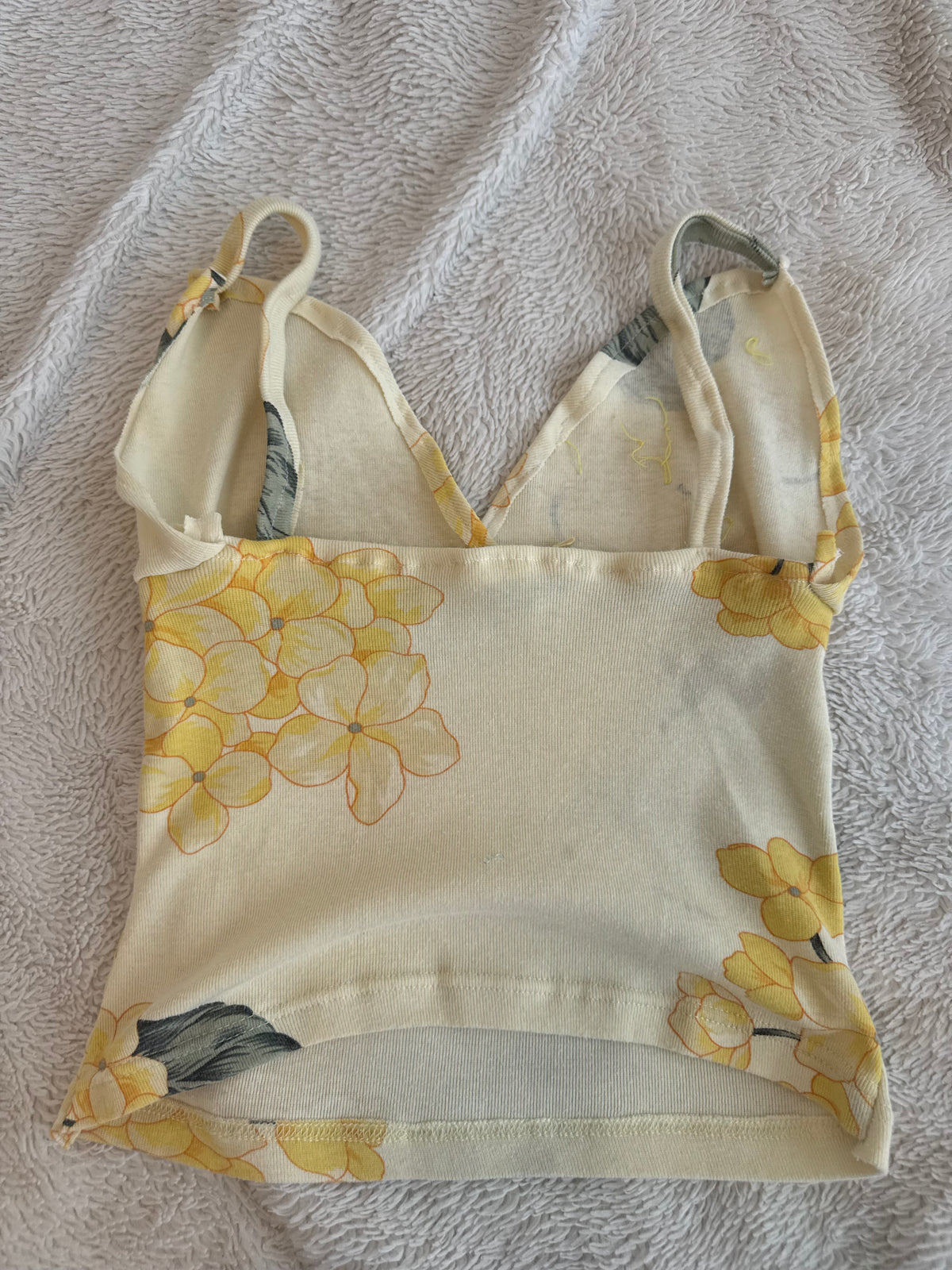 Yellow Floral Top with Sequins