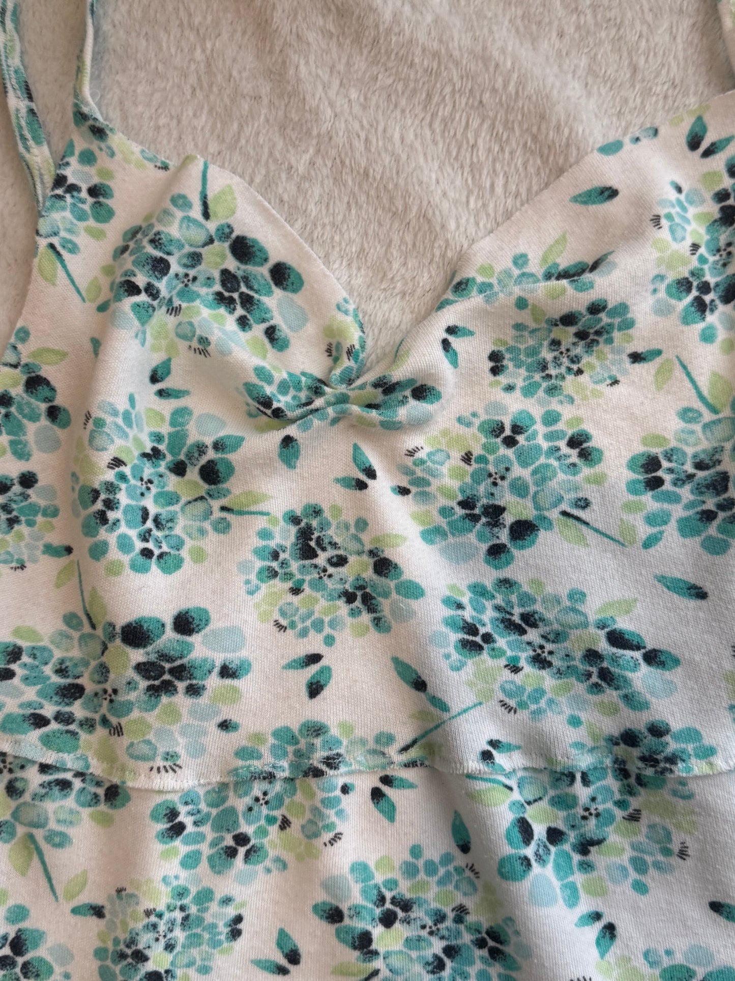 White and Blue Floral Halter and Cami Top