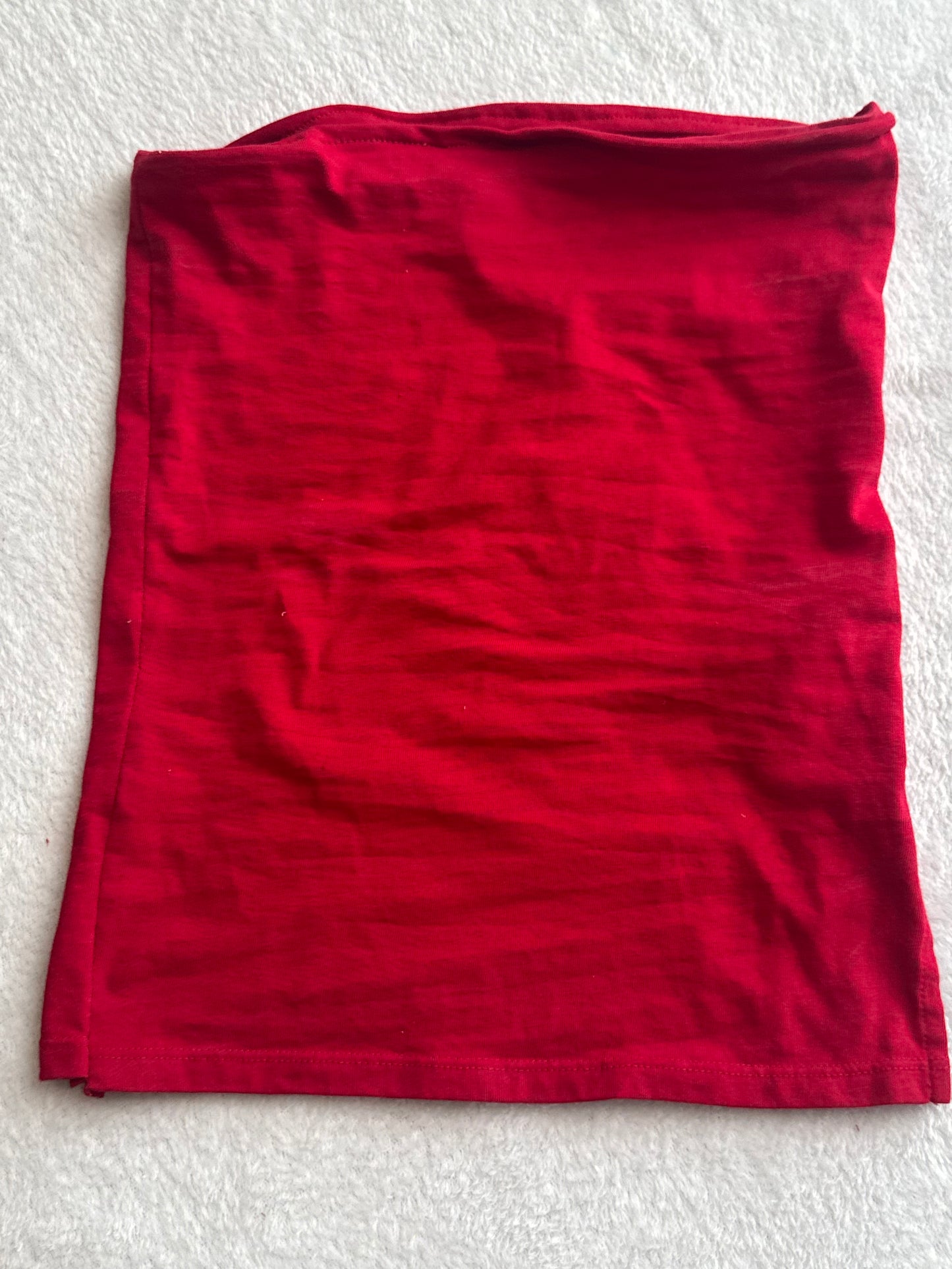 Simple Red Tube Top with Side Slit