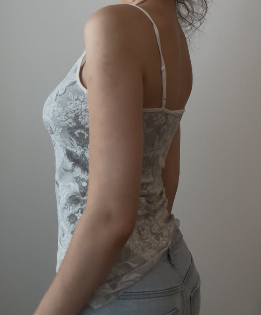 Grey Babydoll Cami with Pretty Design