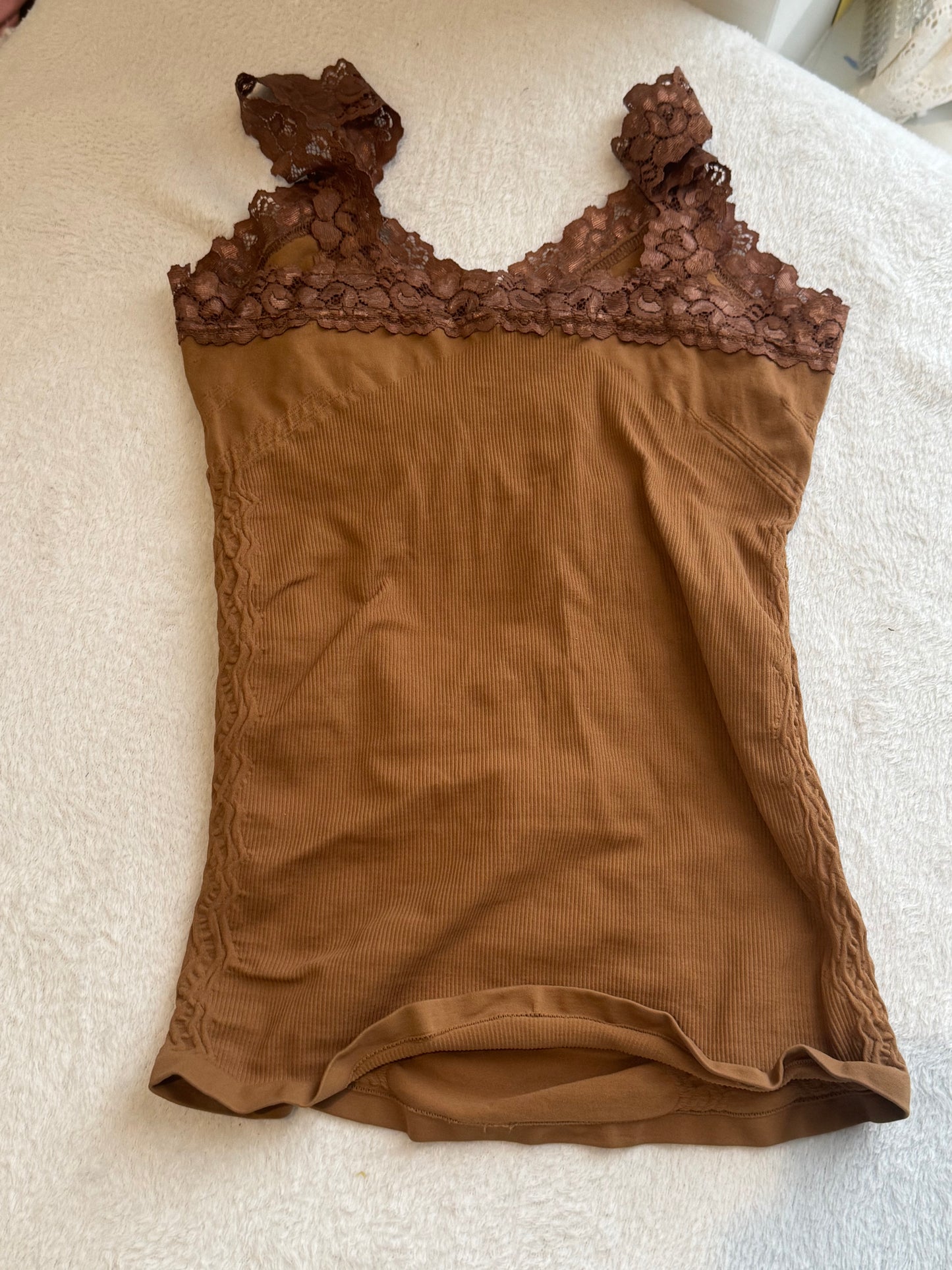 Fitted Brown Lace Cami